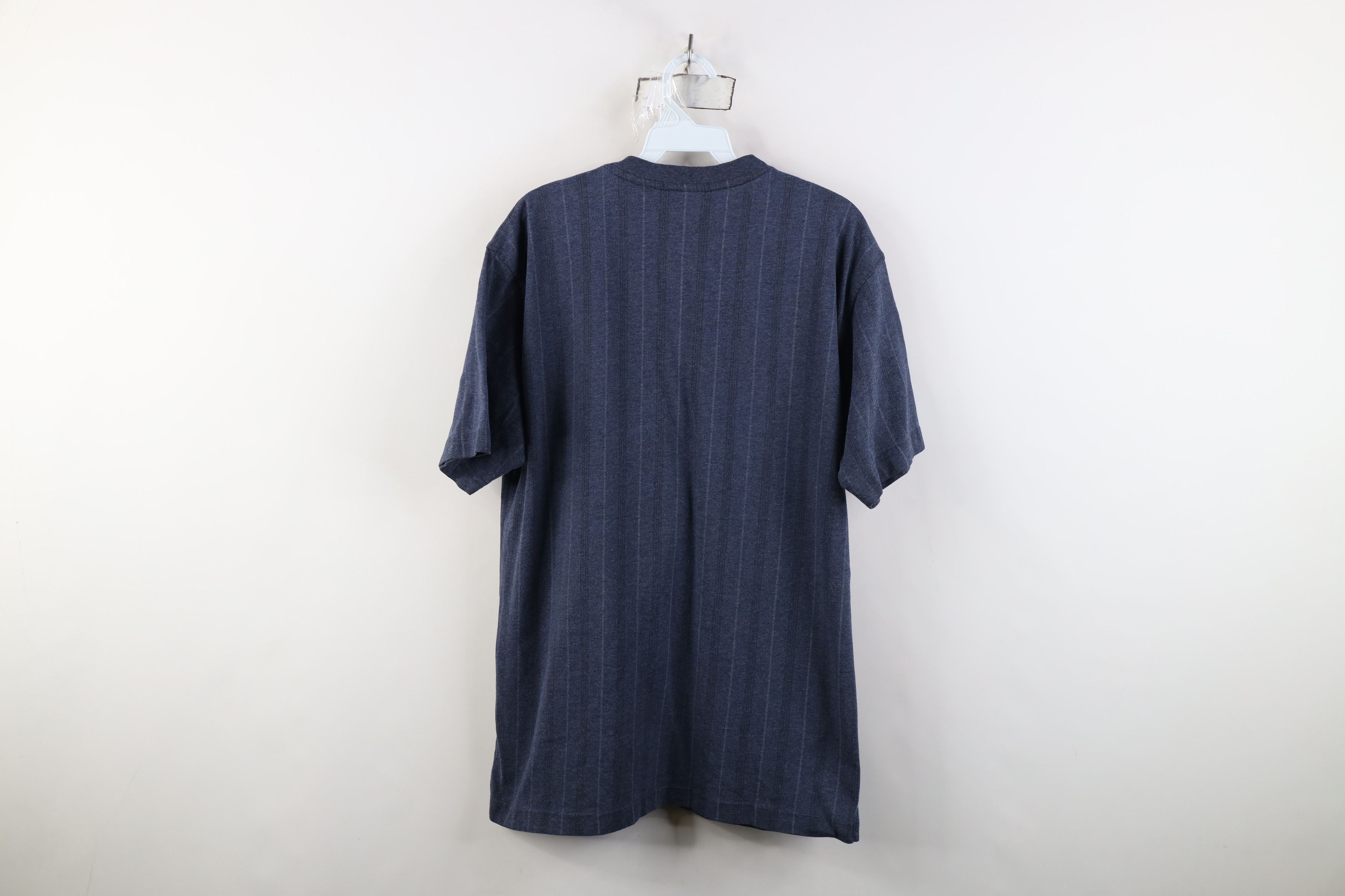 Vintage Vintage 90s Streetwear Striped Short Sleeve Henley T-Shirt Size US L / EU 52-54 / 3 - 8 Thumbnail