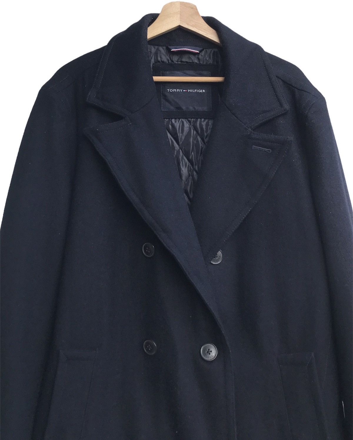 Designer × Tommy Hilfiger Tommy Hilfiger Navy Wool Blend Double Breasted Walker Coat Size US XL / EU 56 / 4 - 7 Thumbnail