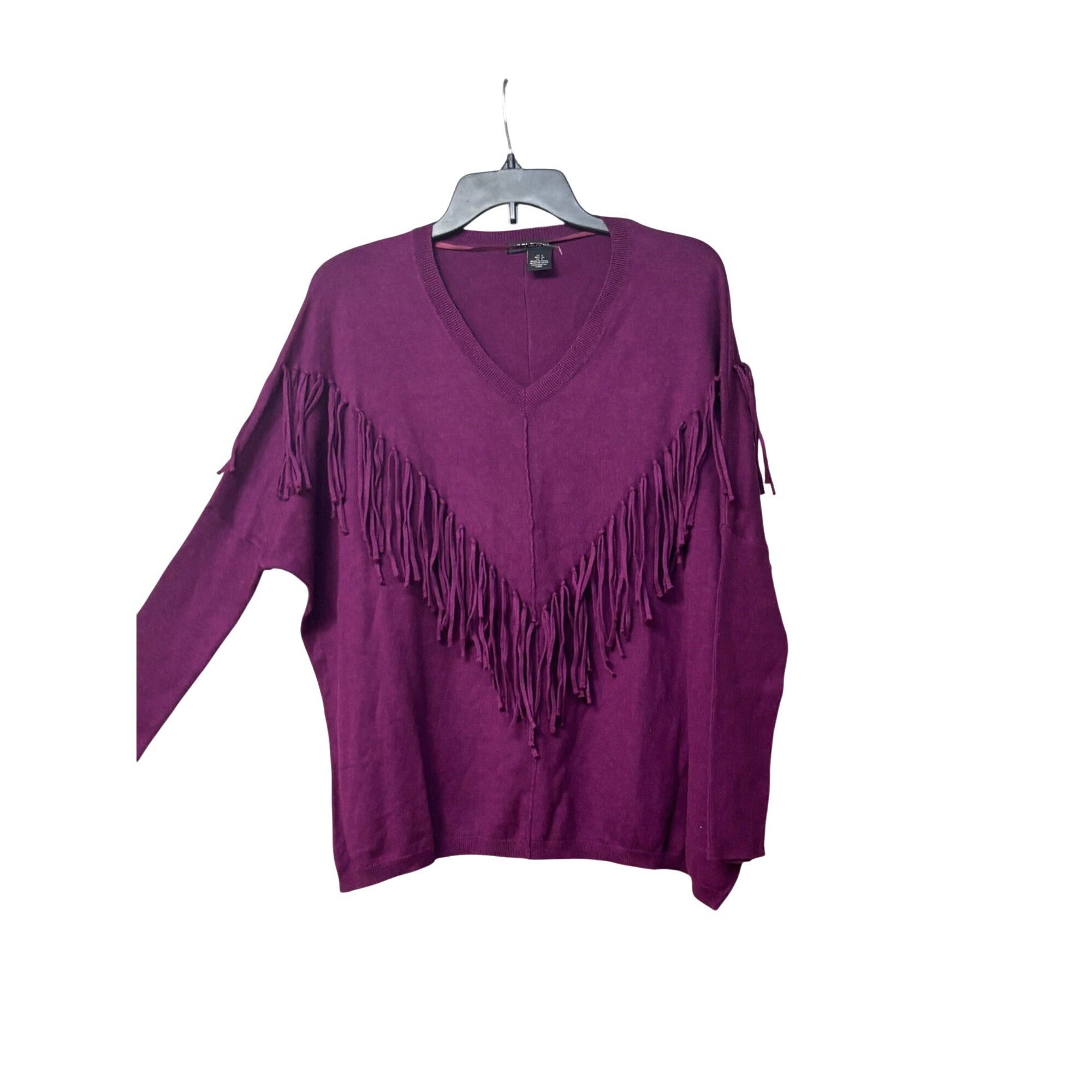 Other DKNY Fringe Embellished V-neckline Dolman Sweater, Purple, S Size S / US 4 / IT 40 - 9 Thumbnail