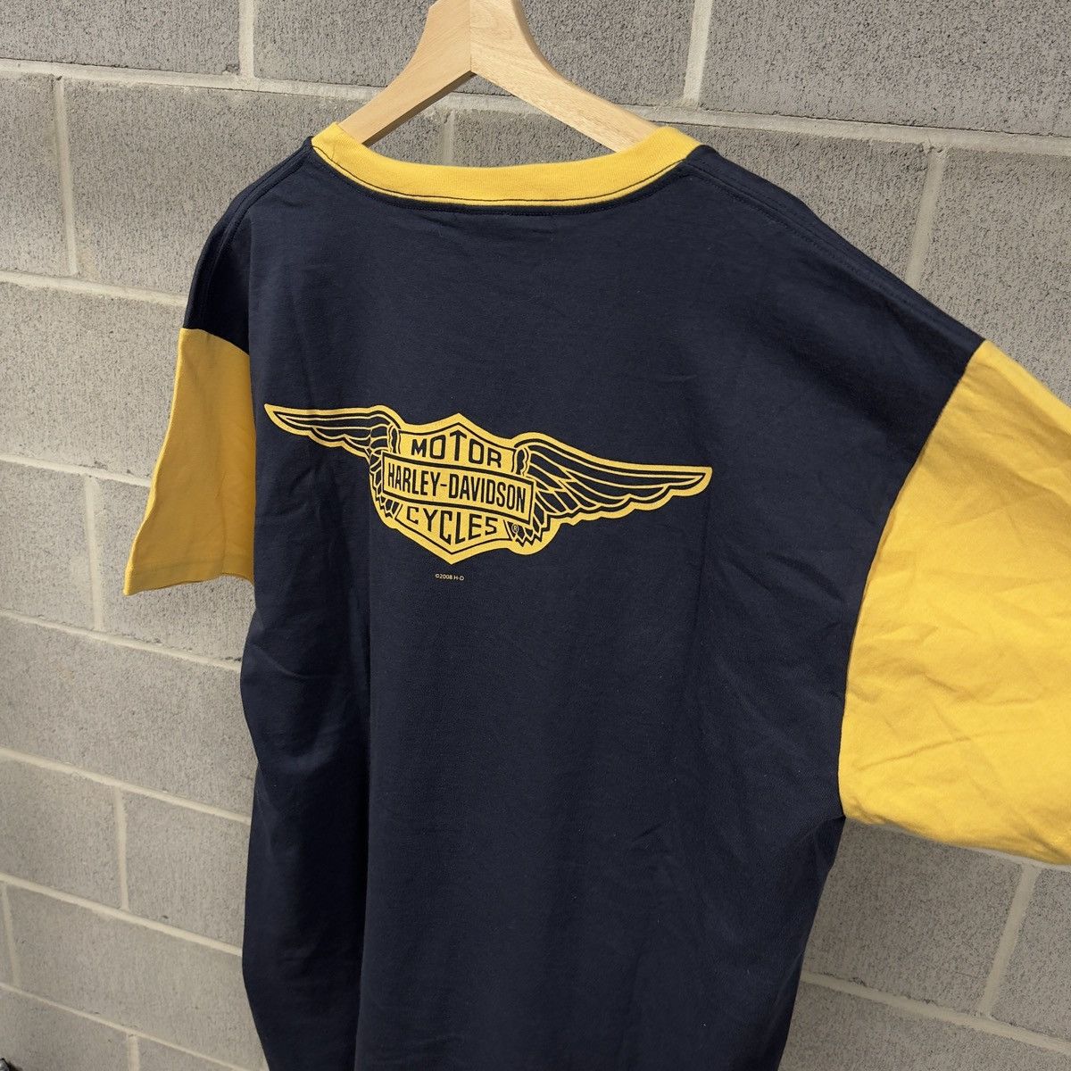 Harley Davidson Harley Davidson Colorblock Logo Shirt ERD Grunge Biker WCC Size US XL / EU 56 / 4 - 6 Thumbnail