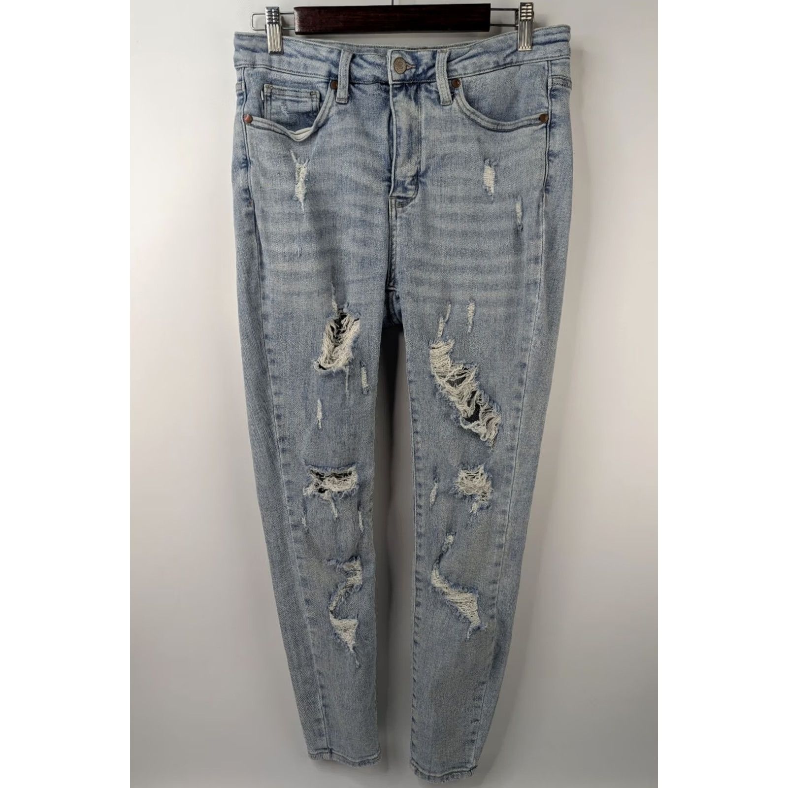 Denime Judy Blue Jeans Women's 11/30 Denim Distressed Stretch Skinny Fit JB88431 Size 32" / US 10 / IT 46 - 2 Thumbnail
