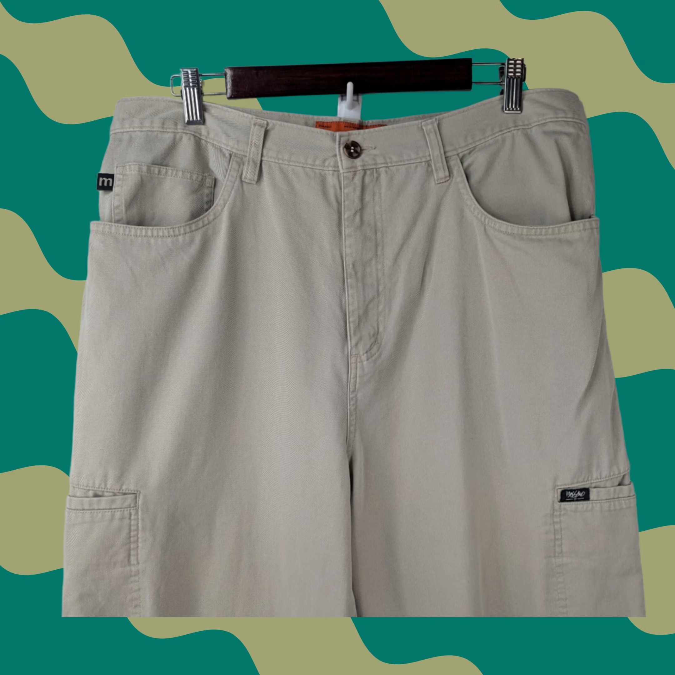 Mossimo VINTAGE Mossimo Pants Cargo Baggy Men's 36 Beige Wide-Leg Khaki Grunge 70s Army Size US 36 / EU 52 - 1 Thumbnail