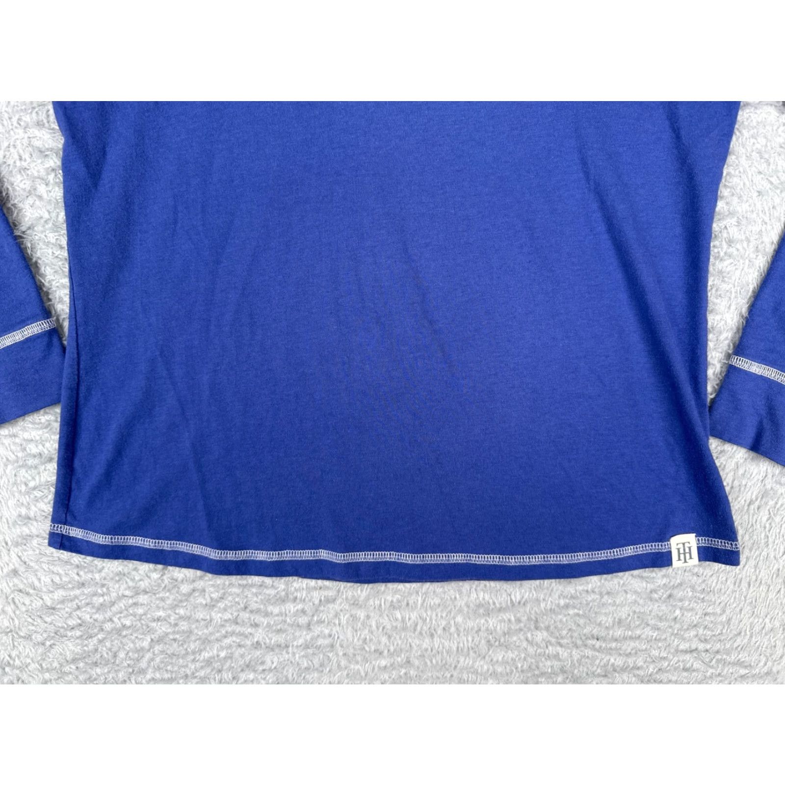Tommy Hilfiger Tommy Hilfiger Shirt Women M Blue Long Sleeve Scoop Neck Cotton Blend Size M / US 6-8 / IT 42-44 - 5 Thumbnail