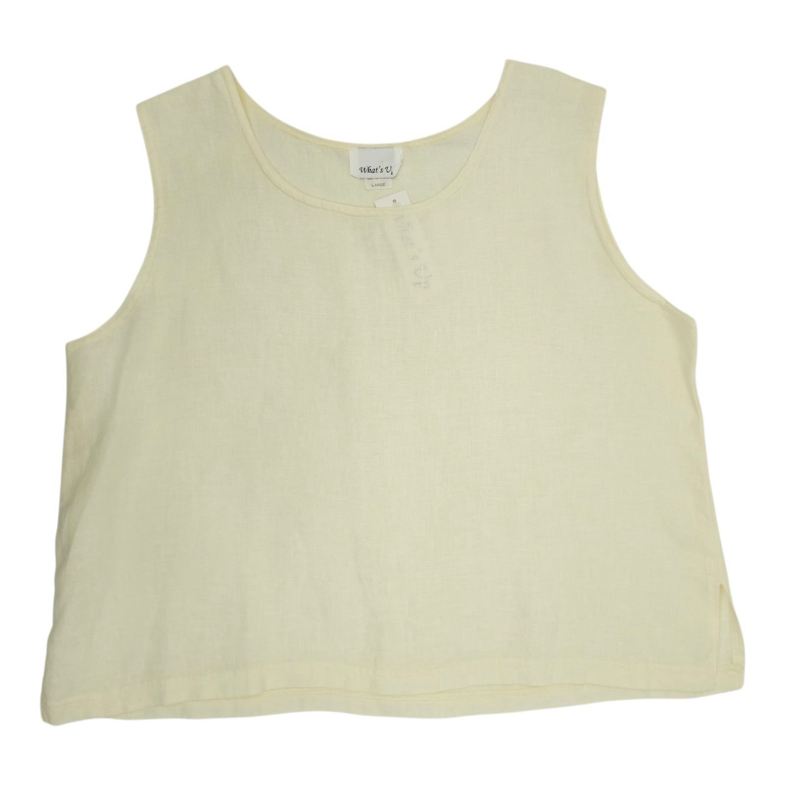 Other What's Up Linen Tank Top Shirt Womens L Ivory Sleeveless Size L / US 10 / IT 46 - 1 Thumbnail