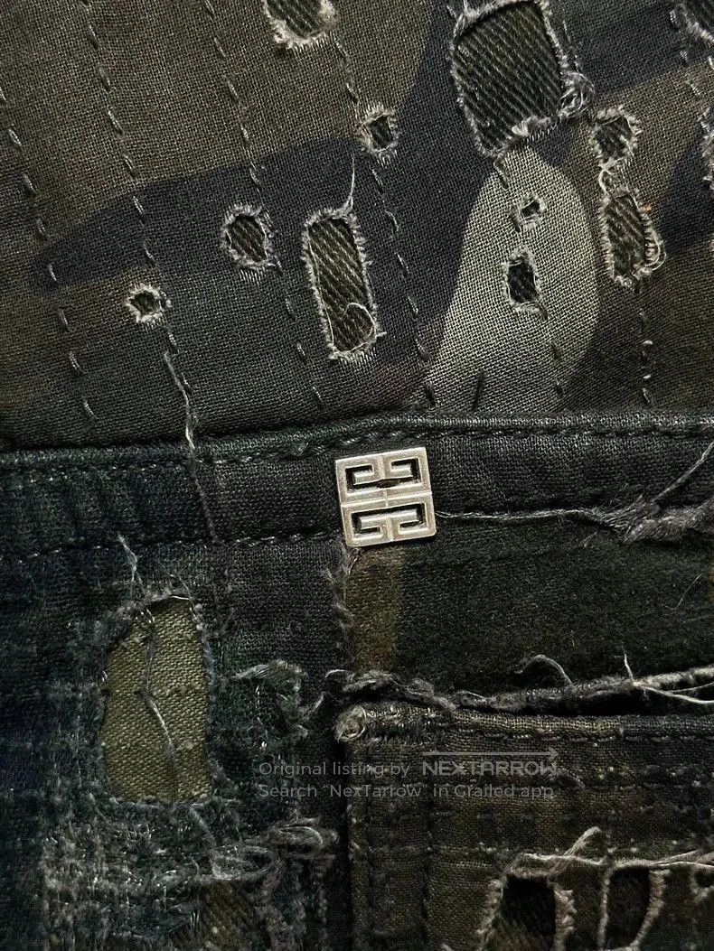 Givenchy Givenchy Black Green Distressed Denim Jeans . Size US 32 / EU 48 - 4 Thumbnail