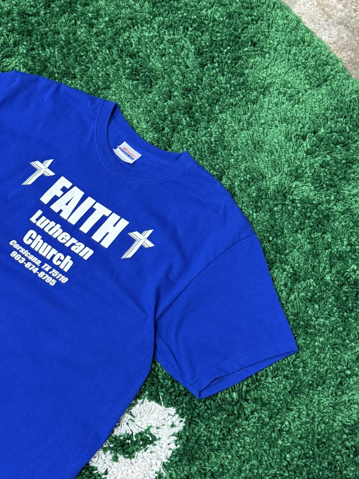 Vintage Vintage Hanes Heavyweight Faith Church Christ Tee 90s Large Size US L / EU 52-54 / 3 - 2 Thumbnail