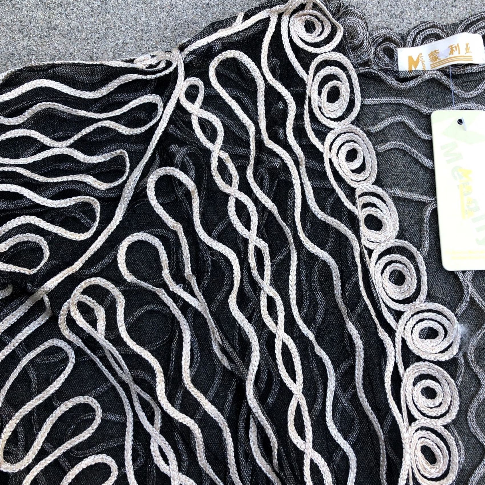 Vintage MENGILYA Sheer Crochet Open Cardigan Sweater Shawl Women's MEDIUM Black Cardigan Size M / US 6-8 / IT 42-44 - 2 Thumbnail