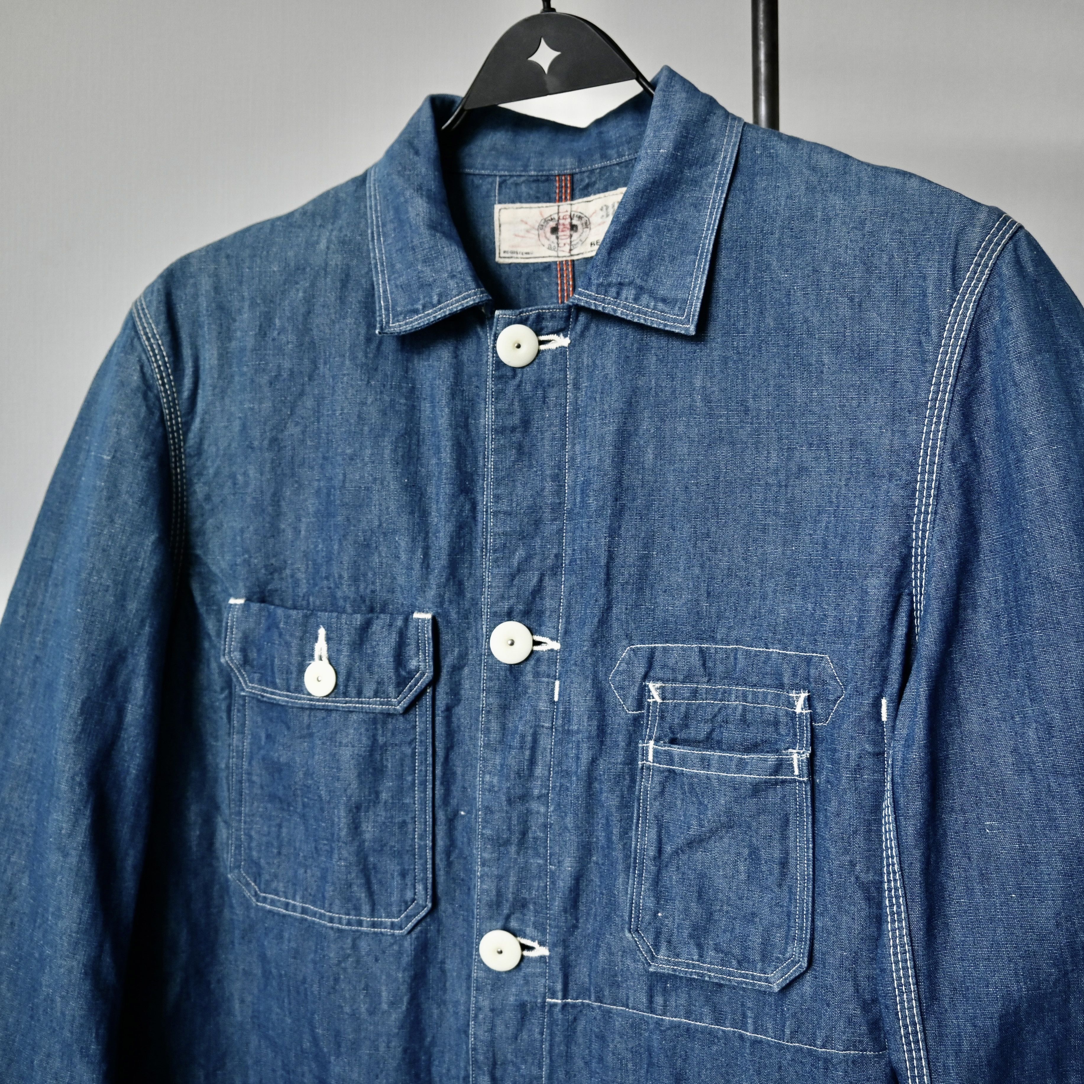 Beams Plus VTG 2000s BEAMS Plus cotton linen chambray engineer coat Size US S / EU 44-46 / 1 - 6 Thumbnail