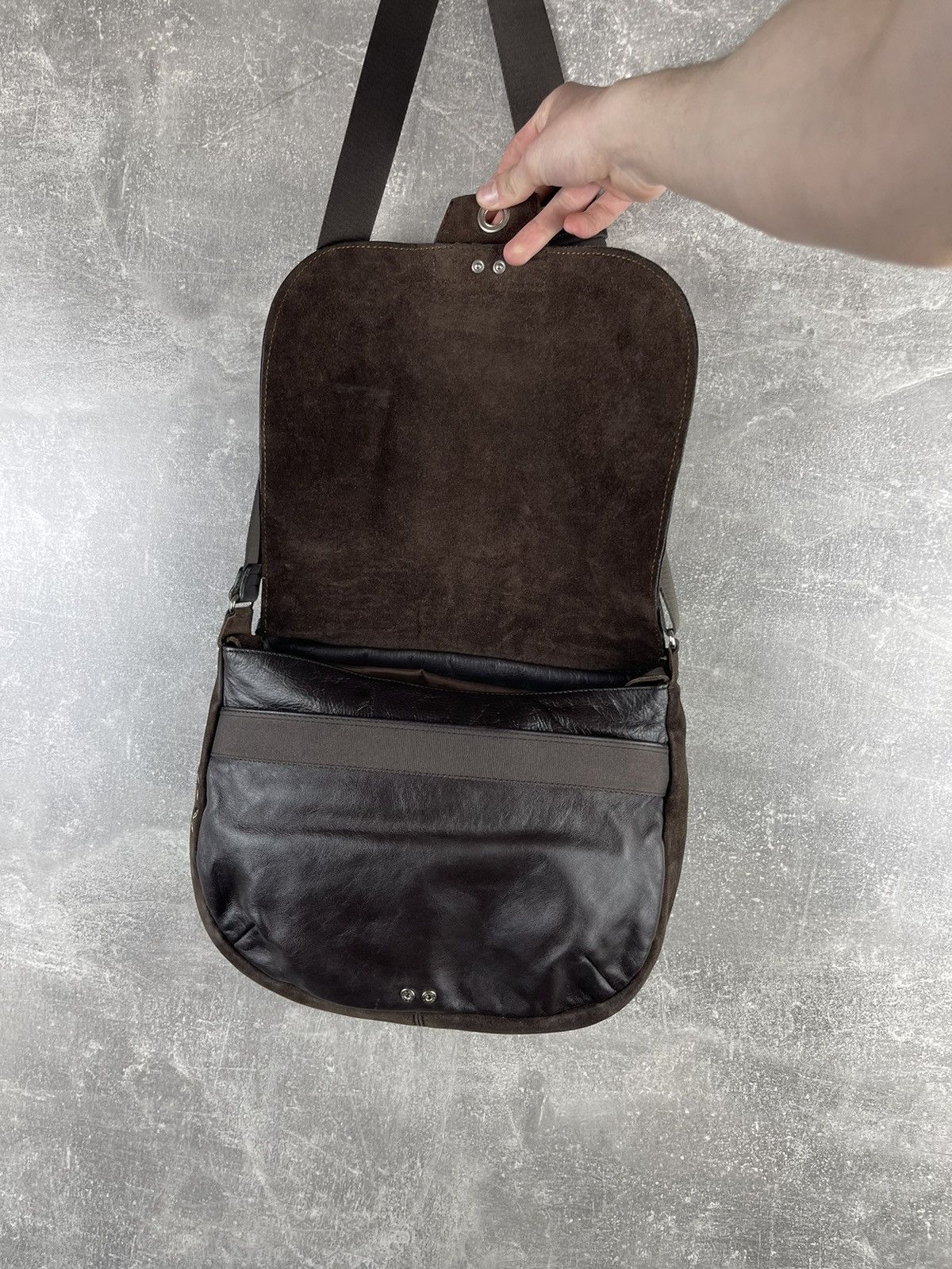 Mandarina Duck Mandarina Duck Leather Messenger Shoulder Bag Black Brown Size ONE SIZE - 4 Thumbnail