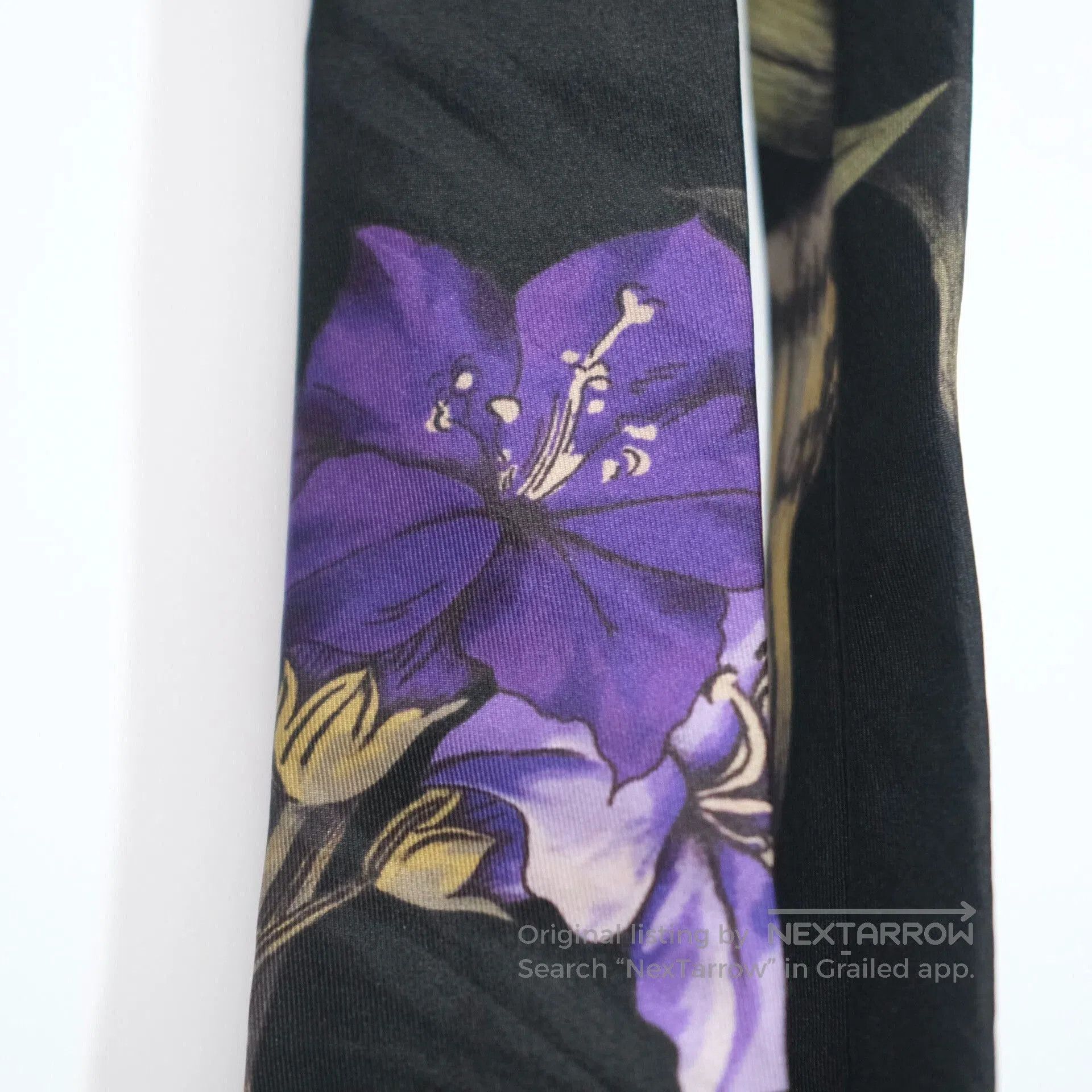 Other Yohji Yamamoto Purple Floral Silk Tie. Size ONE SIZE - 3 Thumbnail