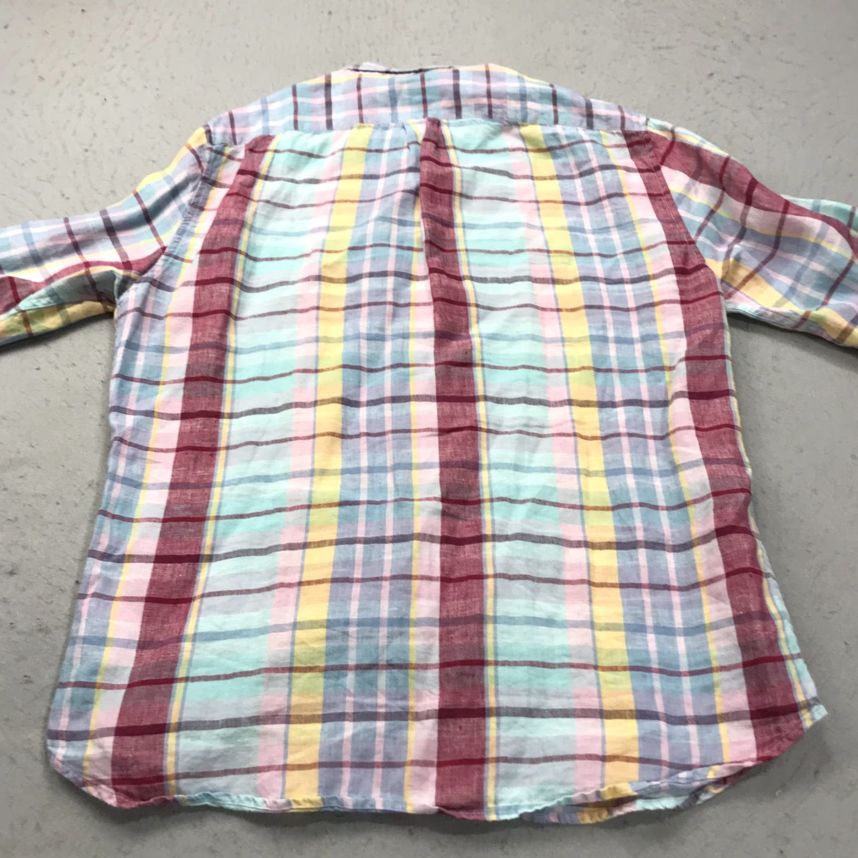 J.Crew J.CREW Shirt Mens Large Slim Colorful Plaid Irish Linen Button-Up Casual Size US L / EU 52-54 / 3 - 6 Thumbnail