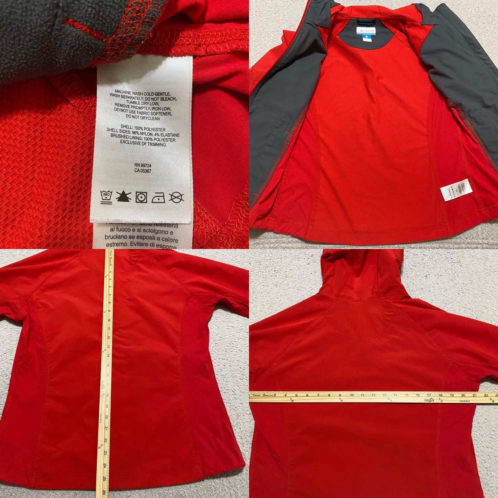 Vintage Columbia Omni-Shield Jacket Windbreaker Red Womens XL Zip Hooded Pockets Fall Winter Spring Adult Women Size XL / US 12-14 / IT 48-50 - 8 Thumbnail