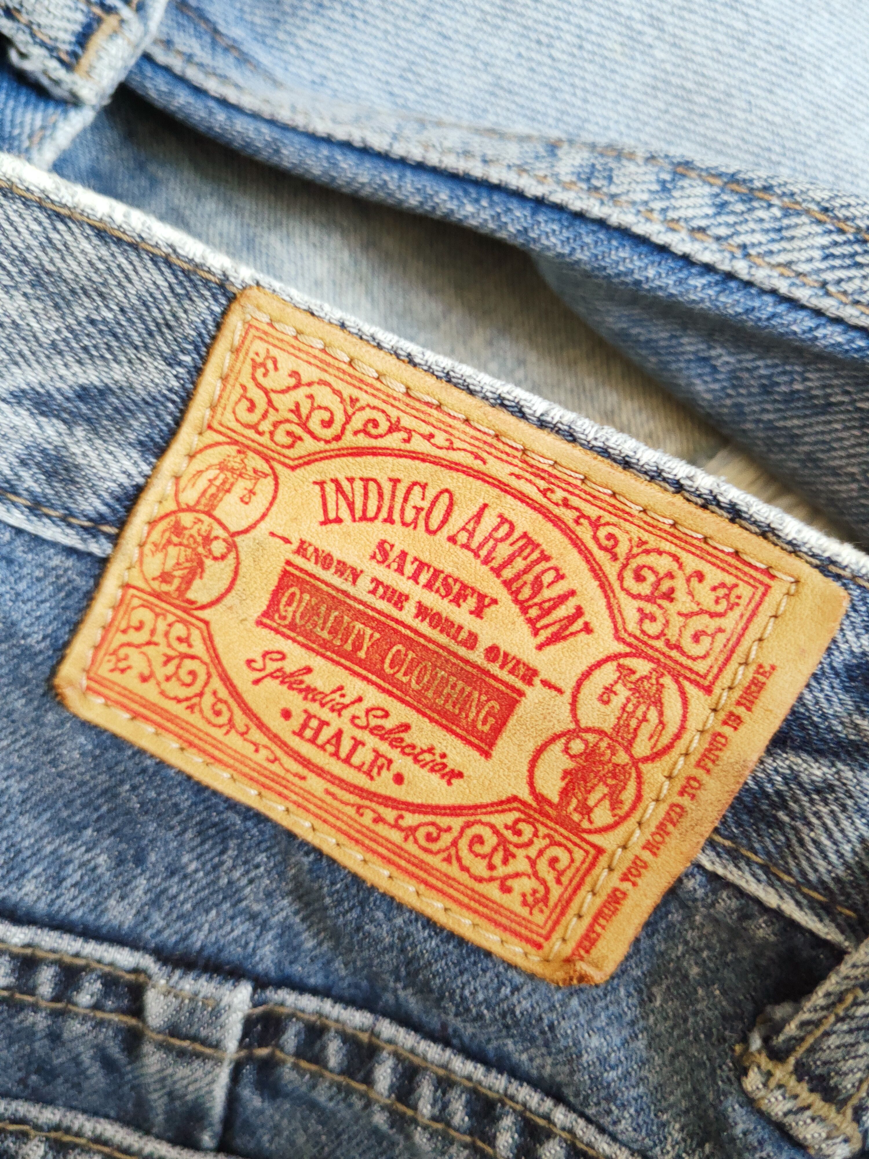 Indigo INDIGO ARTISAN Half Blue Distressed Ripped Jeans #W653 Size US 28 / EU 44 - 14 Thumbnail