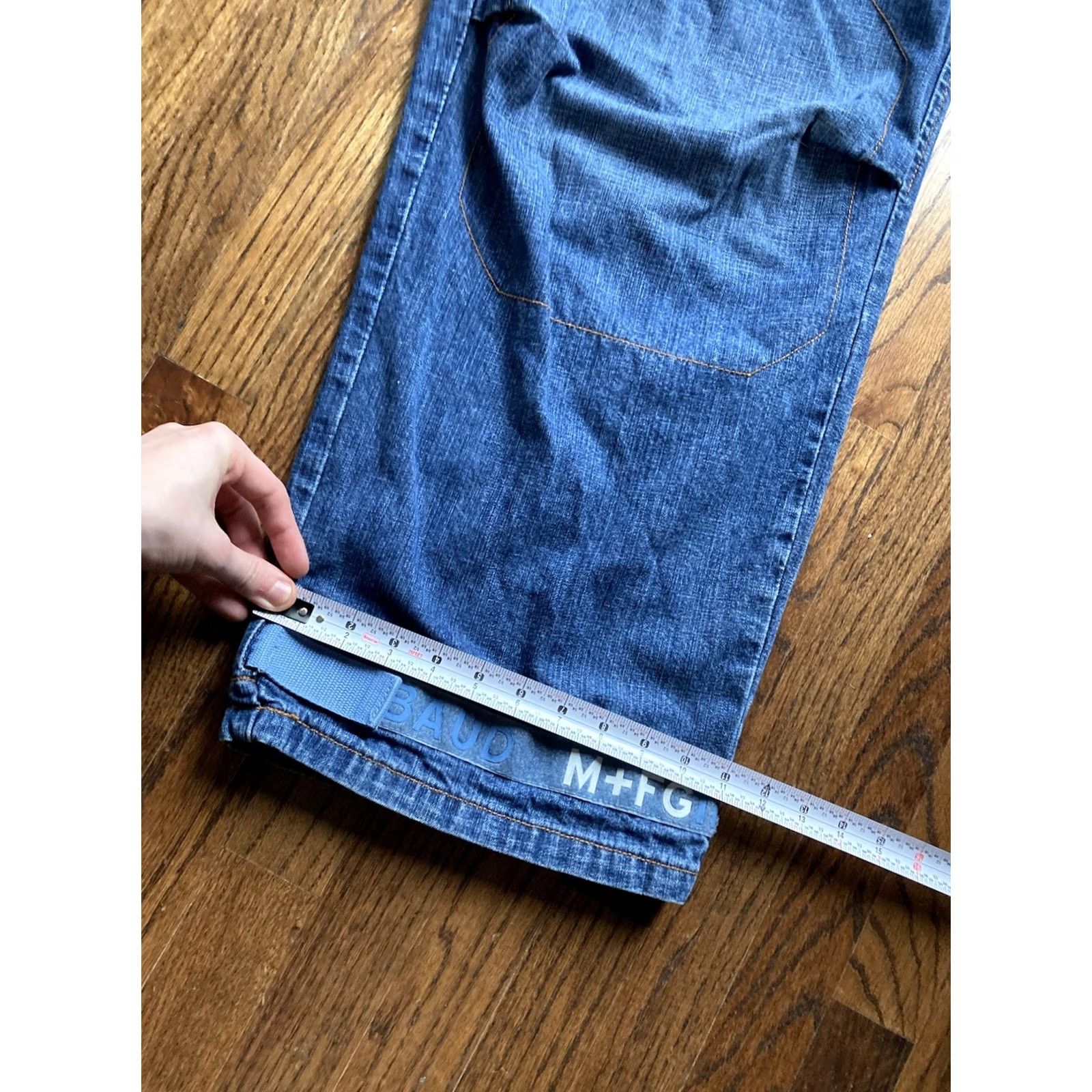 Vintage VINTAGE Marithe Francois Girbaud Jeans Mens 42x33 Baggy Shuttle Tape VTG Y2K Cargo Blue Denim Wide-Leg Pockets 90s Mens Size US 42 / EU 58 - 4 Thumbnail