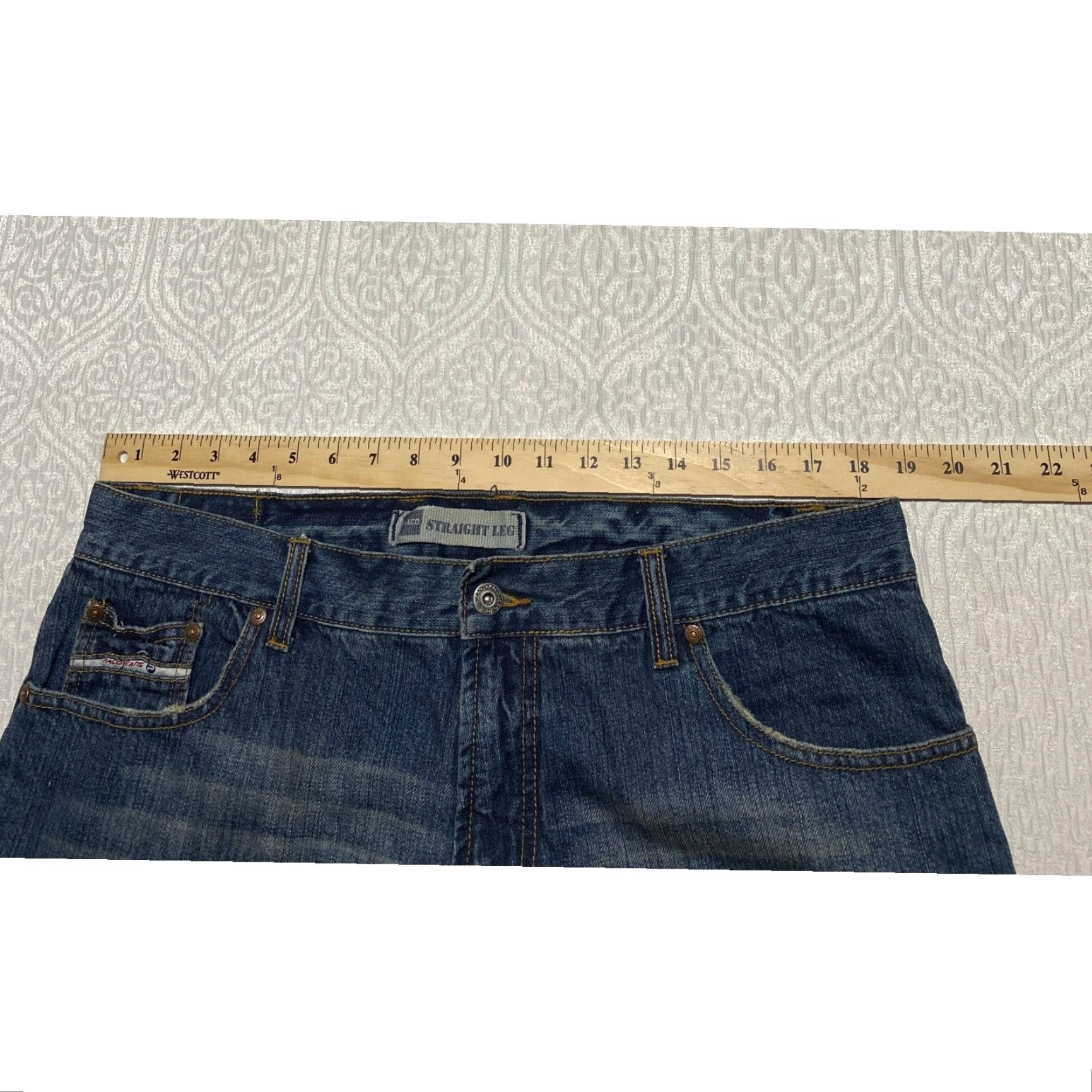 Vintage Paco Jeans Mens 36x30 Blue Denim Distressed Patchwork Whiskers Straight Wide Leg Size US 36 / EU 52 - 6 Thumbnail