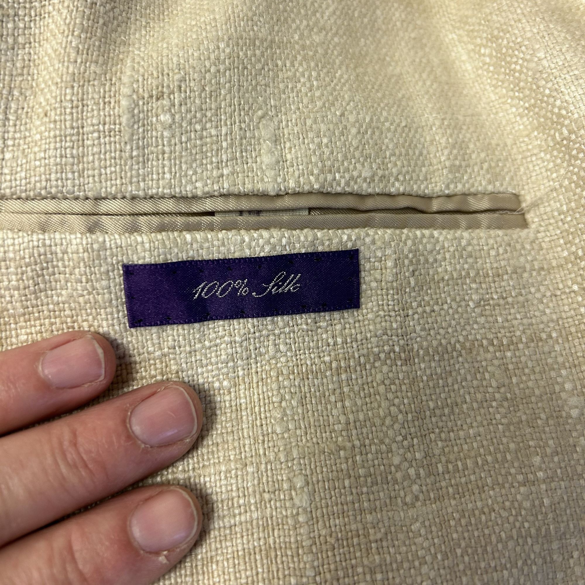 Ralph Lauren Ralph Lauren PURPLE LABEL Cream Sport Coat 3 BTN Jacket Size 44R - 8 Thumbnail