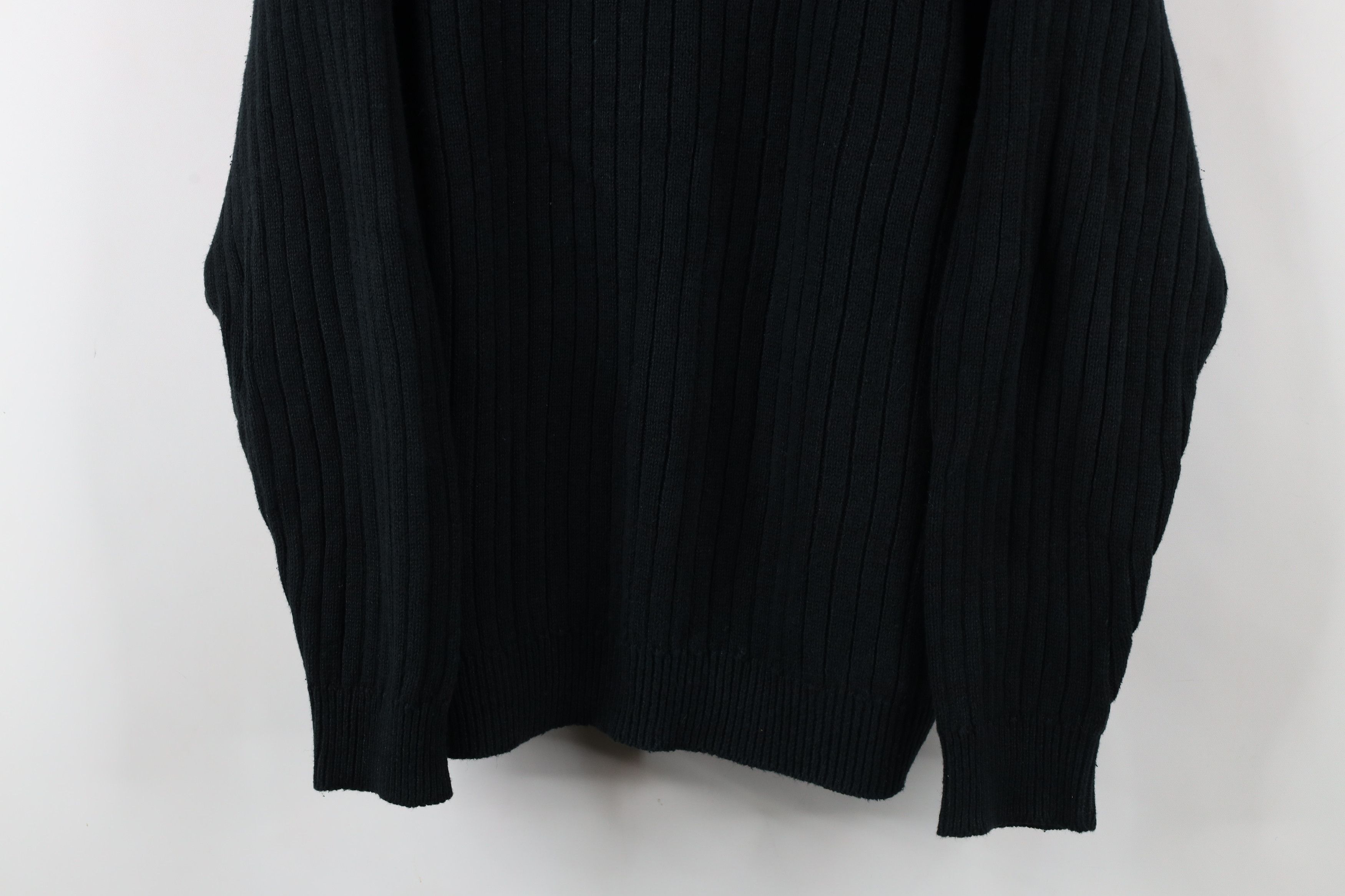 Vintage Vintage 90s Streetwear Ribbed Knit V-Neck Sweater Black Size US XXL / EU 58 / 5 - 3 Thumbnail