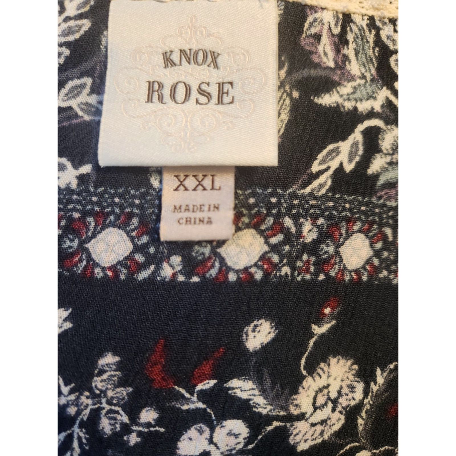Vintage Knox Rose Dress Embroidered Trim Floral Shift Hippie Boho 2X XXL Size XXL / US 16-18 / IT 52-54 - 7 Thumbnail