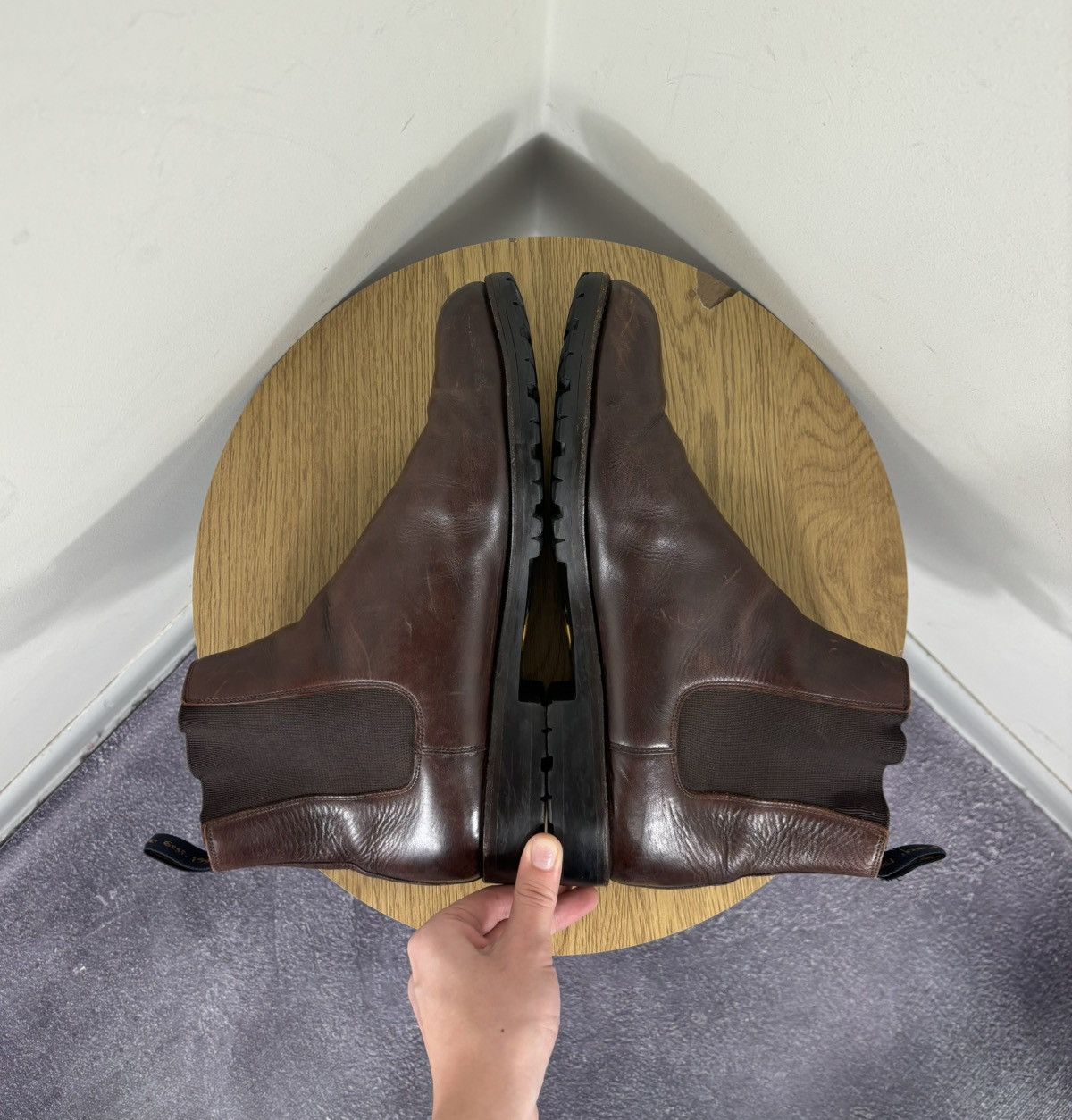 Other Ed Meier Munich Men’s Dark Brown Leather Ankle Chelsea Boots Size US 11 / EU 44 - 17 Thumbnail