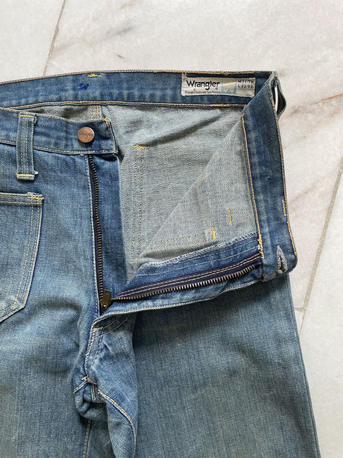 Wrangler Vintage 70s-80s Wrangler Bell Bottom Flare Jeans Size US 30 / EU 46 - 6 Thumbnail