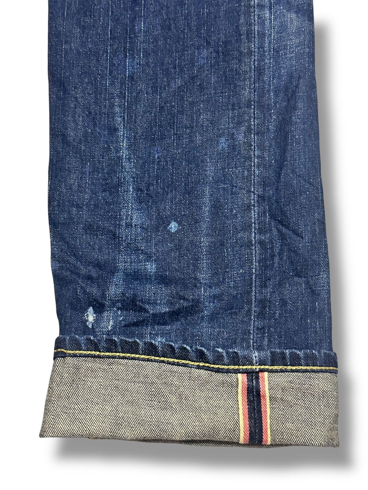 Edwin Edwin Vintage Selvedge Distressed and Painted Faded Wash Size US 33 - 11 Thumbnail