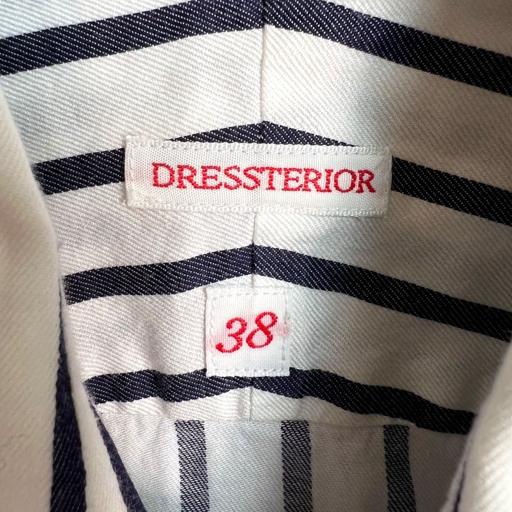 Vintage Dressterior Womens Button-Up Shirt Striped Cotton White & Blue Casual Slim 38 Adult Regular Long Sleeve Collared Shirt Womens Size XS / US 0-2 / IT 36-38 - 3 Thumbnail