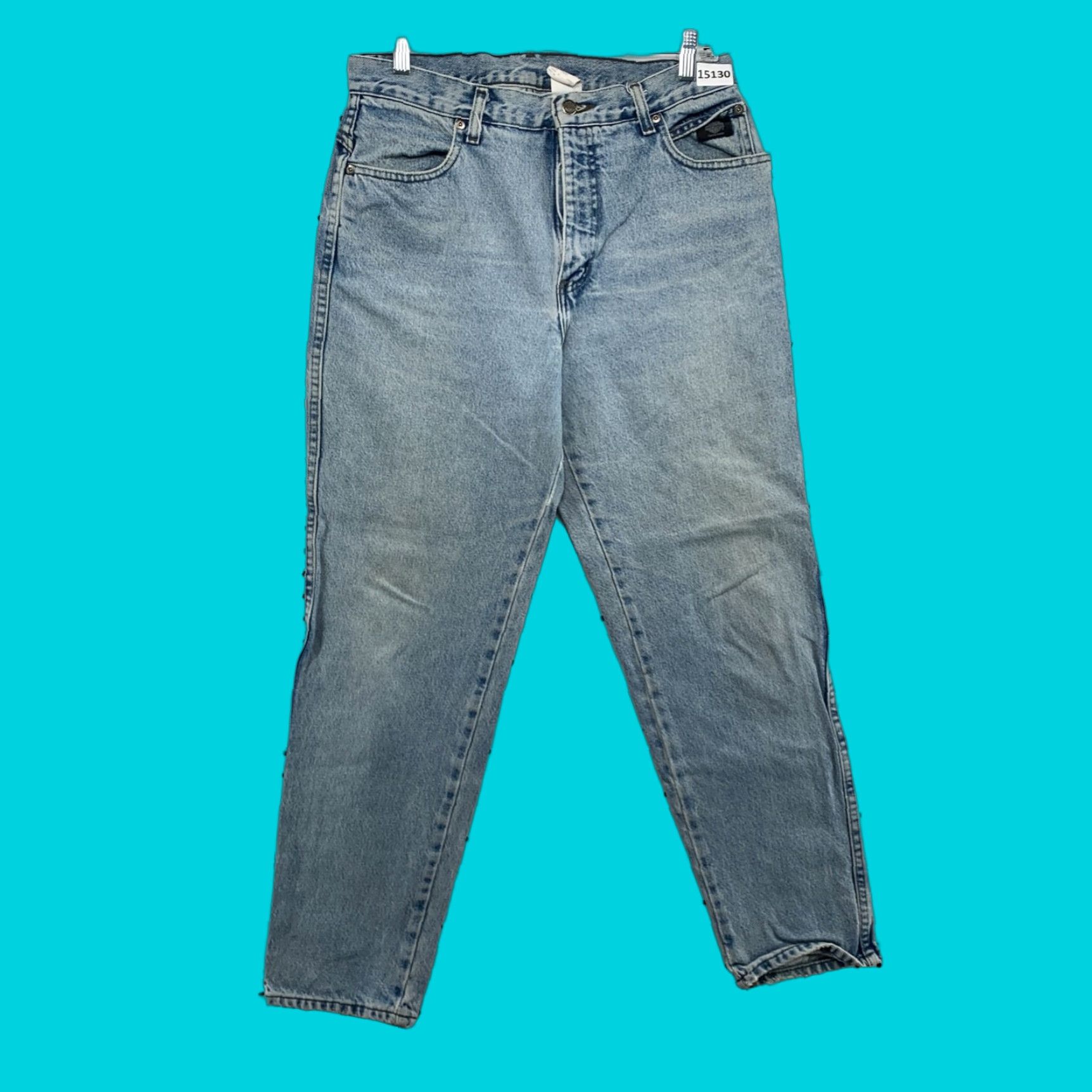 Harley Davidson VINTAGE Harley-Davidson Jeans Womens 12 R Zipper Fly Light Wash Denim 32 X 29 Blue Hip Classic Size 34" / US 12 / IT 48 - 1 Thumbnail