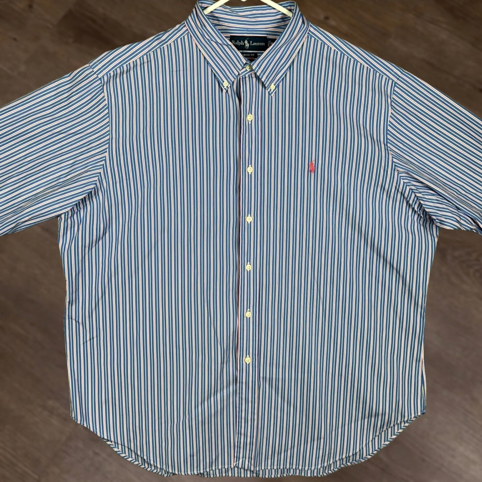 Ralph Lauren Ralph Lauren Shirt Mens 2XL Blue Classic Fit Button Down Stripe Pony Long Sleeve Size US XXL / EU 58 / 5 - 1 Thumbnail