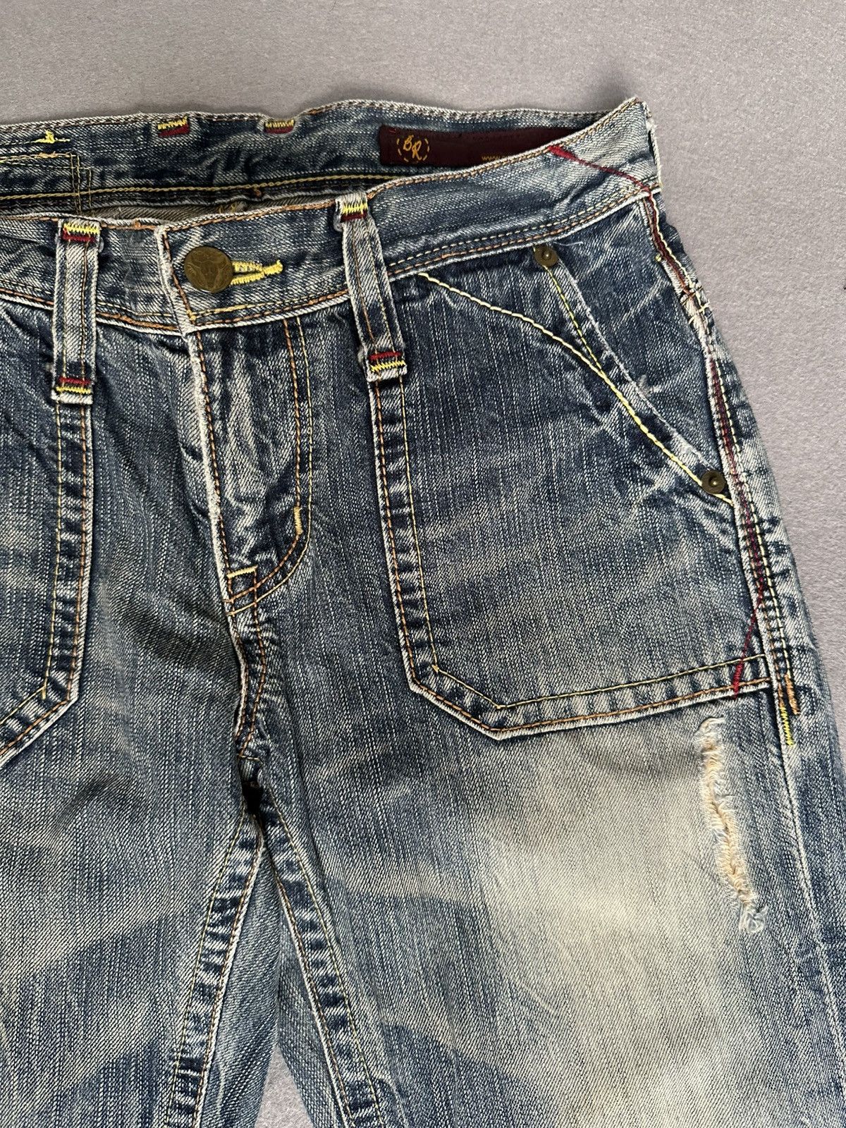 Japanese Brand FLARE Brappers Japan Denim Claw Marks Low Rise Denim Size US 28 / EU 44 - 10 Thumbnail