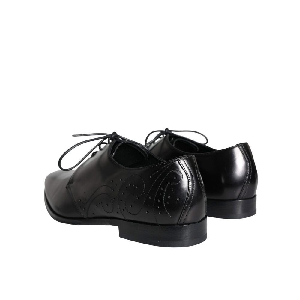 Dolce & Gabbana Dolce & Gabbana Black Calfskin Leather Derby Men Dress Shoes Size US 10 / EU 43 - 4 Thumbnail
