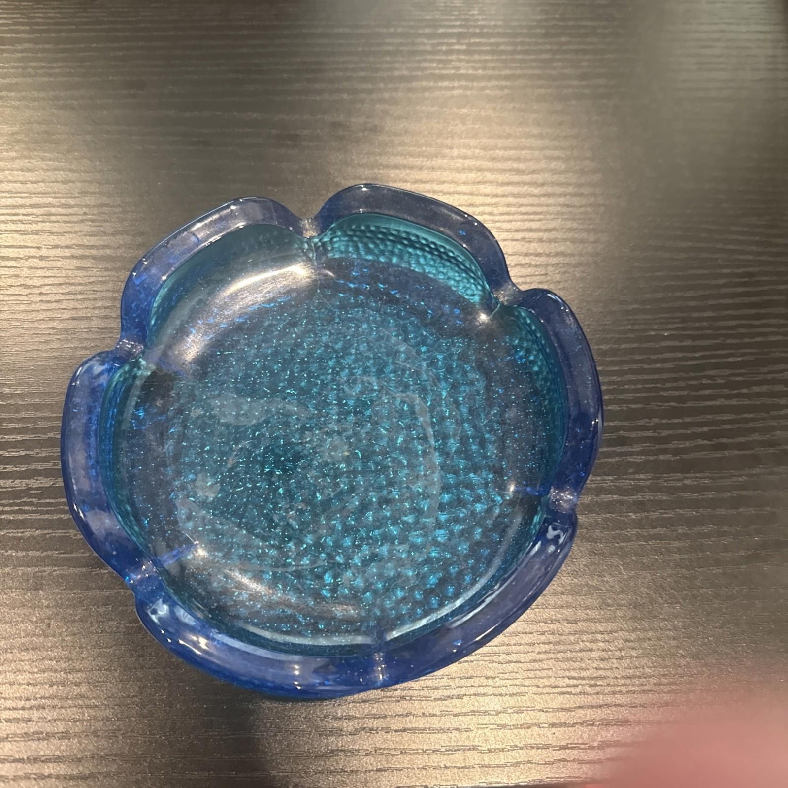 Designer Vintage Anchor and Hocking cobalt Blue Glass Ash Tray Size ONE SIZE - 1 Thumbnail