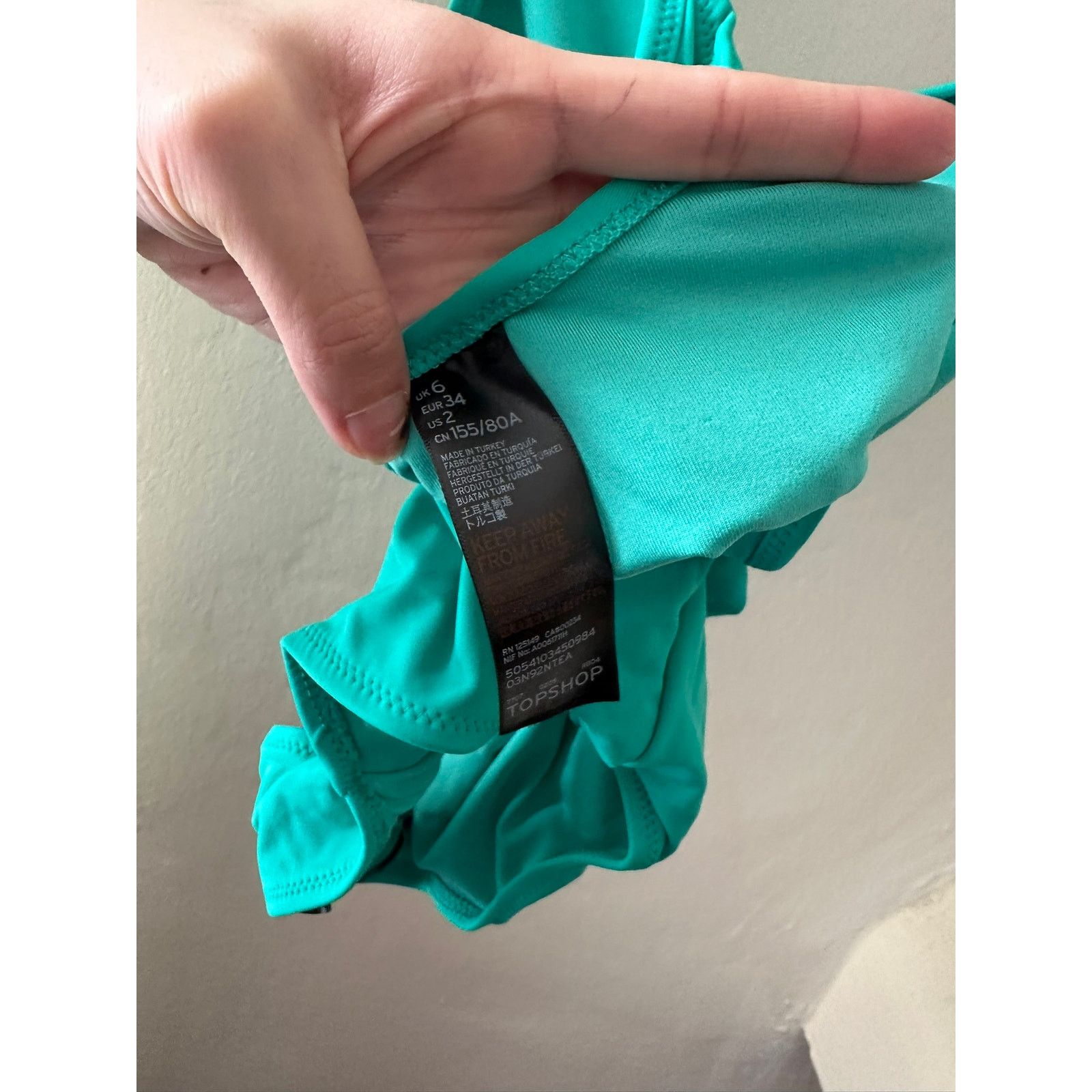 Topshop TOPSHOP Pamela One Piece Swimsuit Light Green 2 Size ONE SIZE - 3 Thumbnail