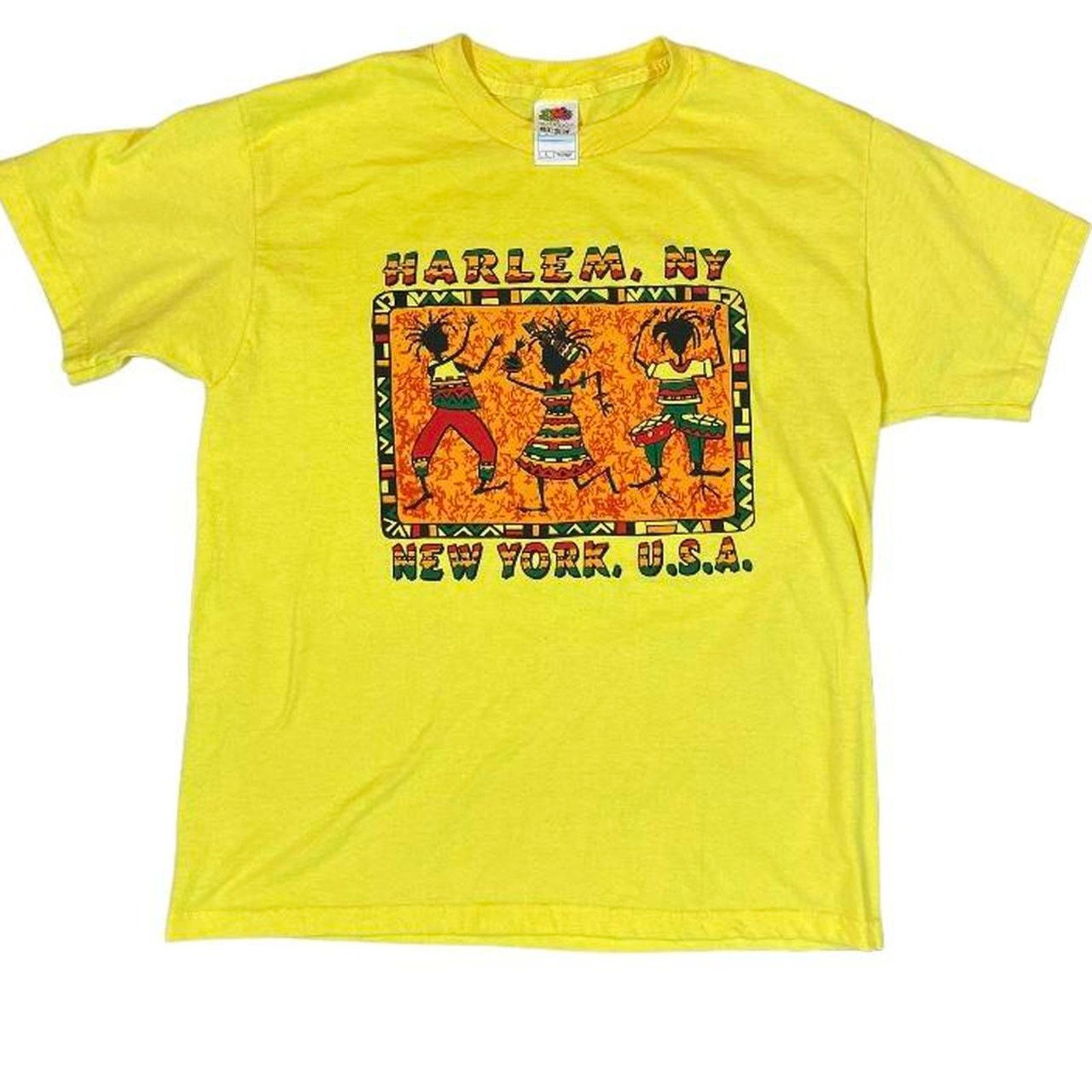 Fruit Of The Loom 90s harlem ny tee shirt yellow fotl Size US L / EU 52-54 / 3 - 1 Thumbnail