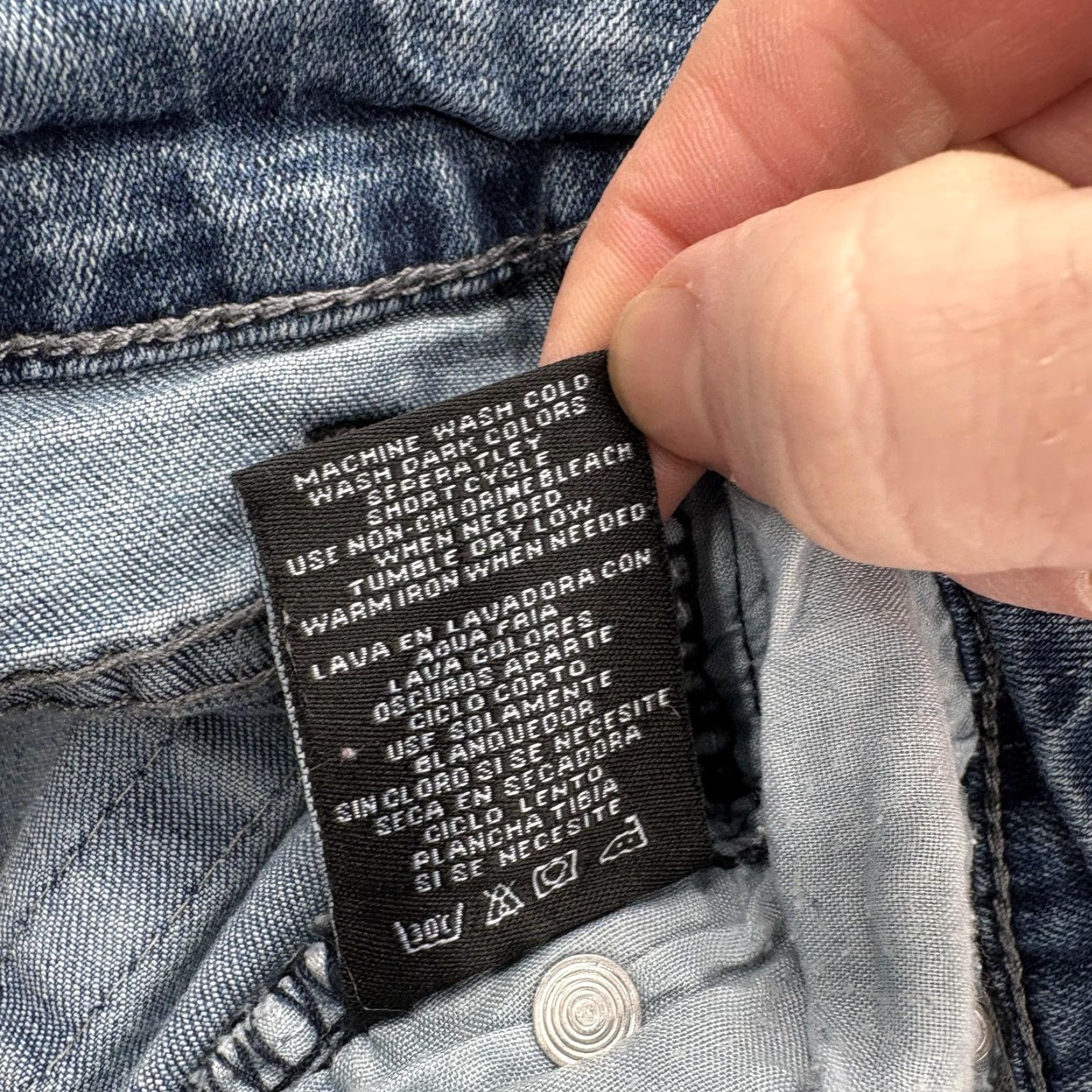 Vintage V19.69 Italia Jeans Mens 38x32 Blue Medium Wash Slim Skinny Moto Biker Cargo Zip Shirt Size US 38 / EU 54 - 7 Thumbnail