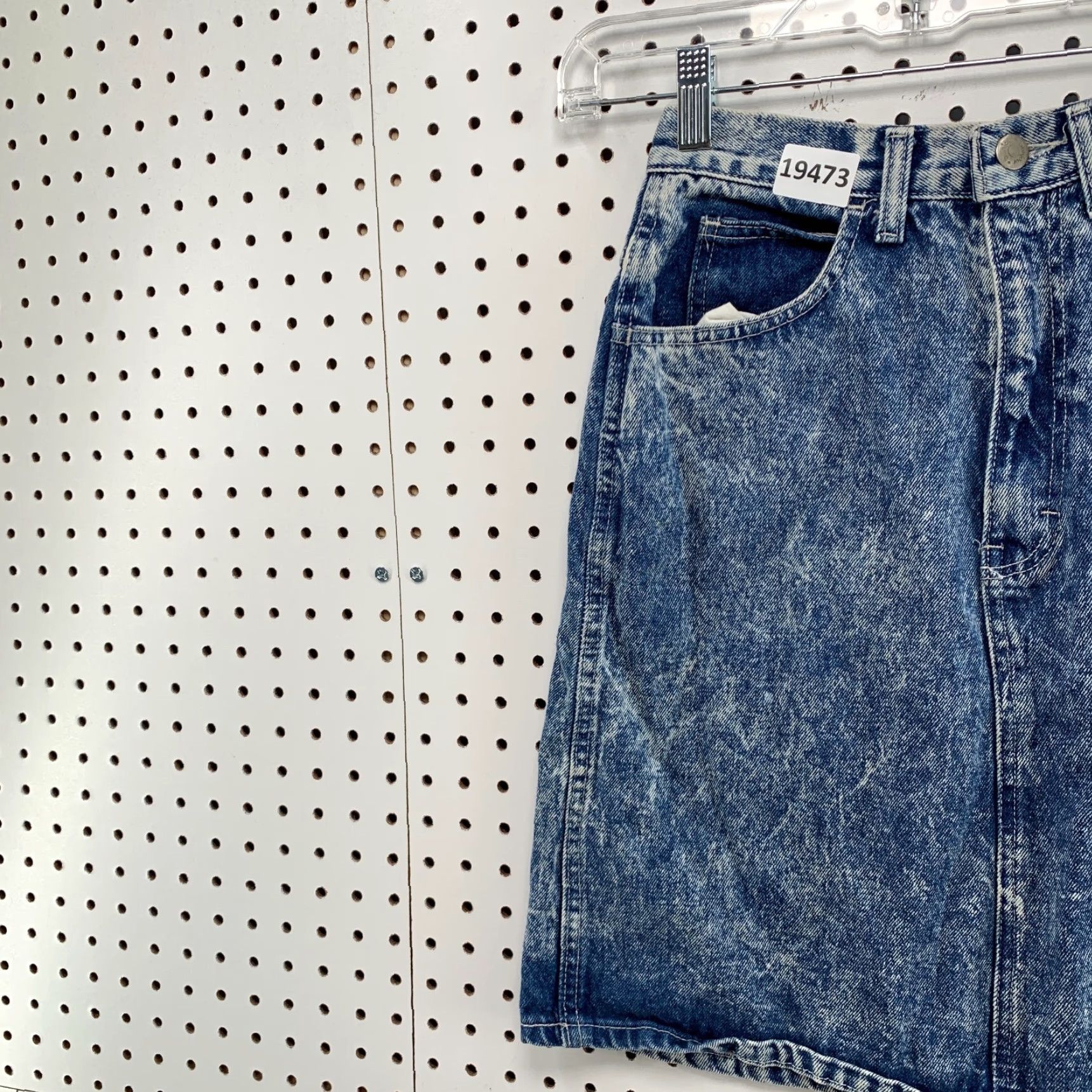 Vintage VINTAGE Bonjour Denim Skirt Acid Wash Women's Size 6 Knee-Length A-Line 80s 90s Made USA Size 28" / US 6 / IT 42 - 3 Thumbnail