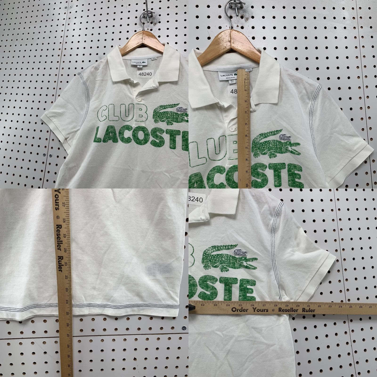 Lacoste Lacoste Polo Shirt Mens White Tennis Preppy Alligator Shirt XS/S Regular Pocket Logo Short Sleeve Button Neck Collared Knit Cotton Size US S / EU 44-46 / 1 - 8 Thumbnail