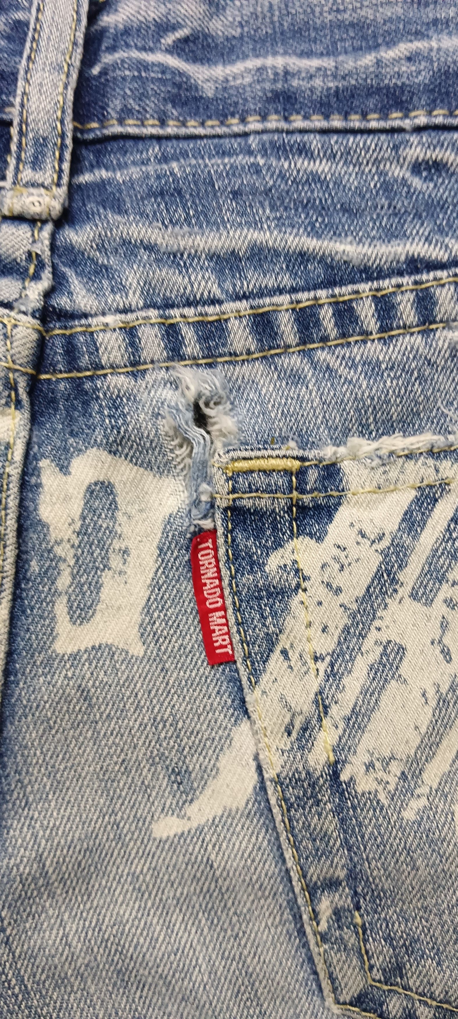 Tornado Mart Tornado Mart Tribal Tattoo Thrash Super Flare Denim Size US 29 - 9 Thumbnail
