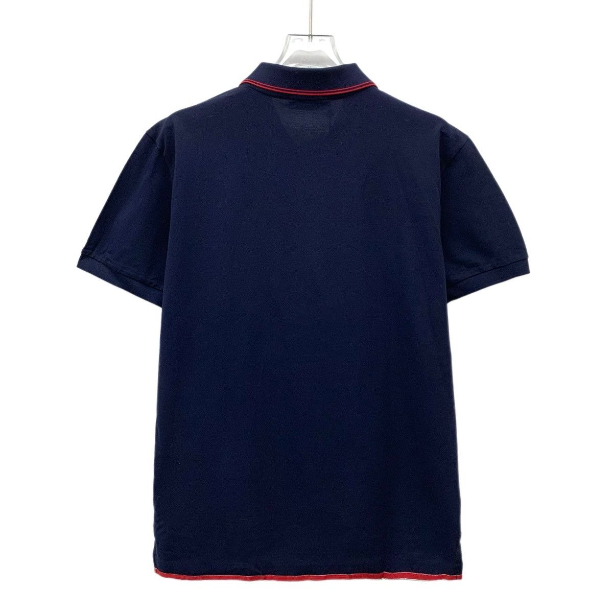 Prada Prada Navy Blue Cotton Polo Shirt K26WX Size US M / EU 48-50 / 2 - 2 Thumbnail