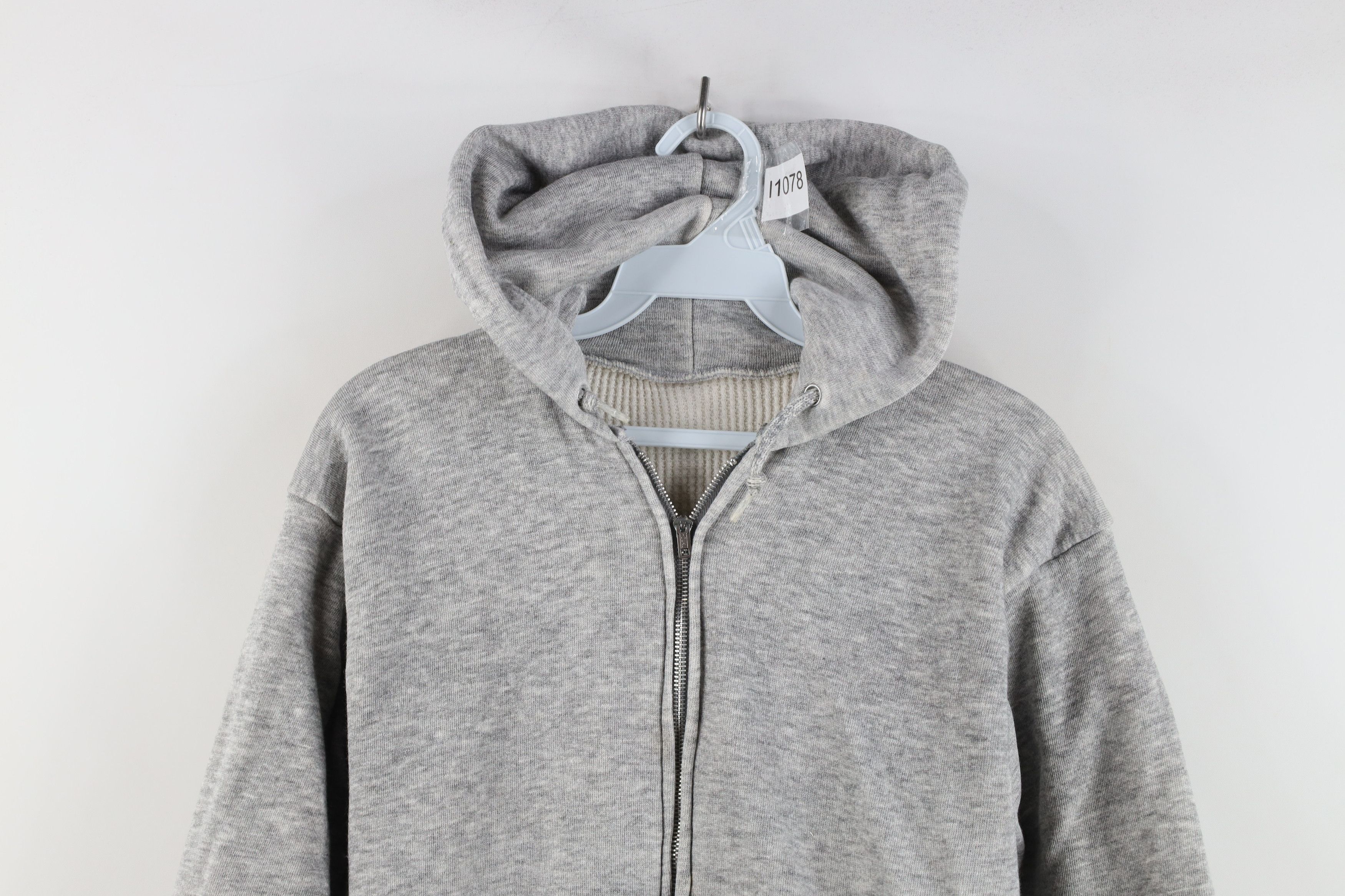 Vintage Vintage 70s Streetwear Lined Blank Triblend Hoodie USA Size M / US 6-8 / IT 42-44 - 2 Thumbnail