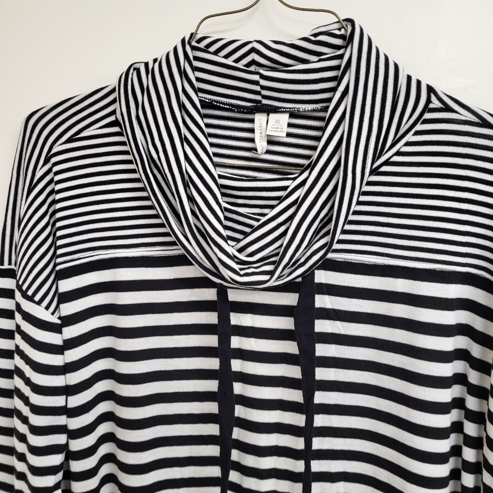 Olive Live ♡ Well Action Shirt Stripe Cowl Neck Stretch Loose Flow Womens XL Blouse Casual Shirt Size XL / US 12-14 / IT 48-50 - 5 Thumbnail