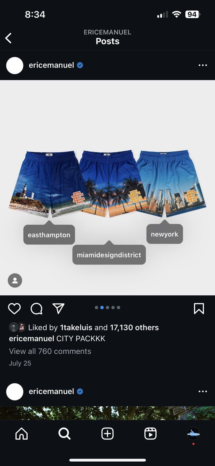 Eric Emanuel Eric Emanuel Miami Sunset Exclusive Palm Tree RARE Shorts l Size US 29 - 3 Thumbnail