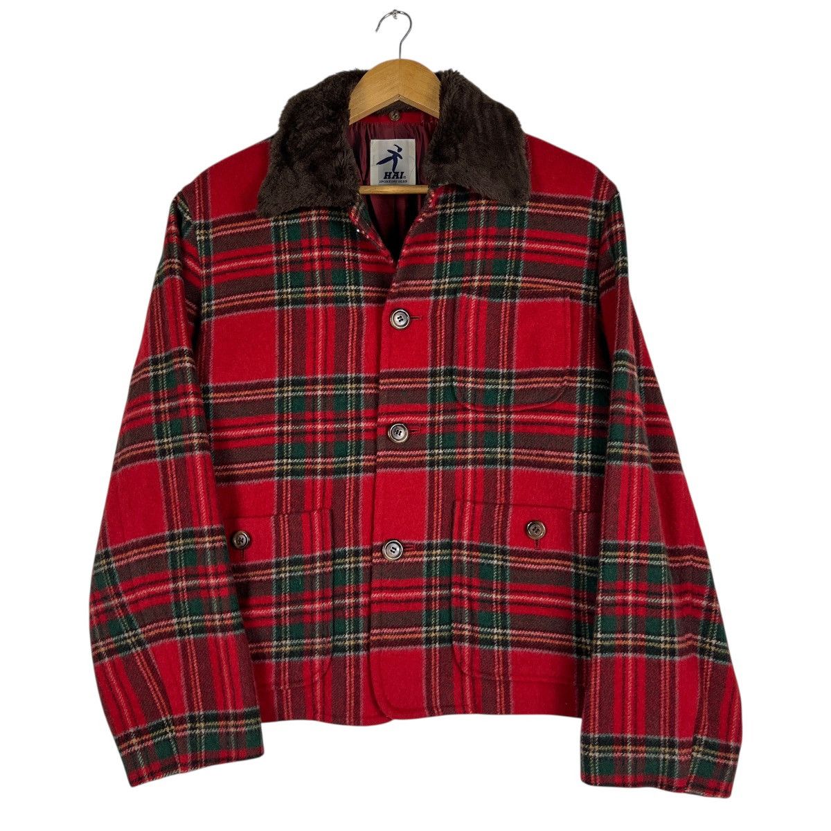 Hai Sporting Gear Hai Sporting Gear Tartan Wool Faux Fur Colar Crop Jacket Size US M / EU 48-50 / 2 - 4 Thumbnail