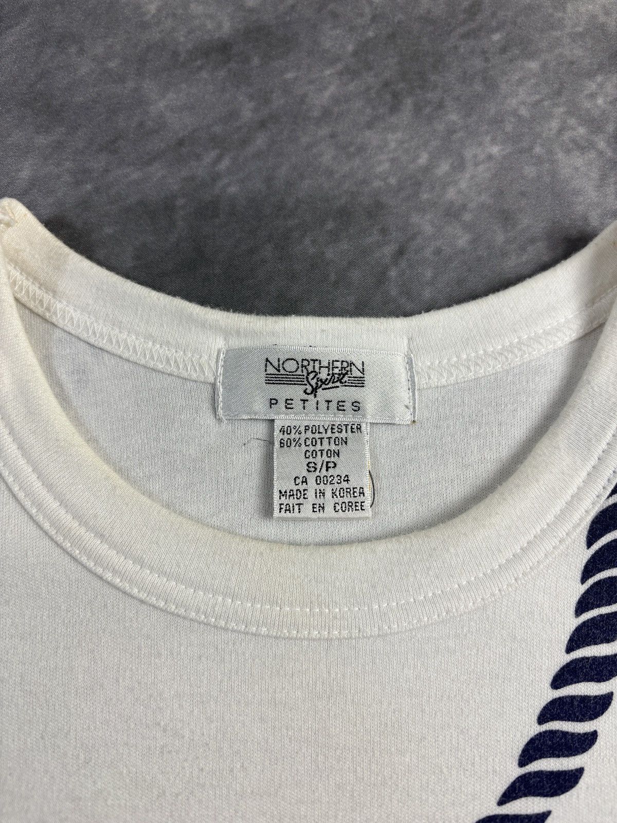 Vintage 1980s Shoulder Pad Tee Shirt Vintage ALP Nautical Padded 90s Size US S / EU 44-46 / 1 - 4 Thumbnail