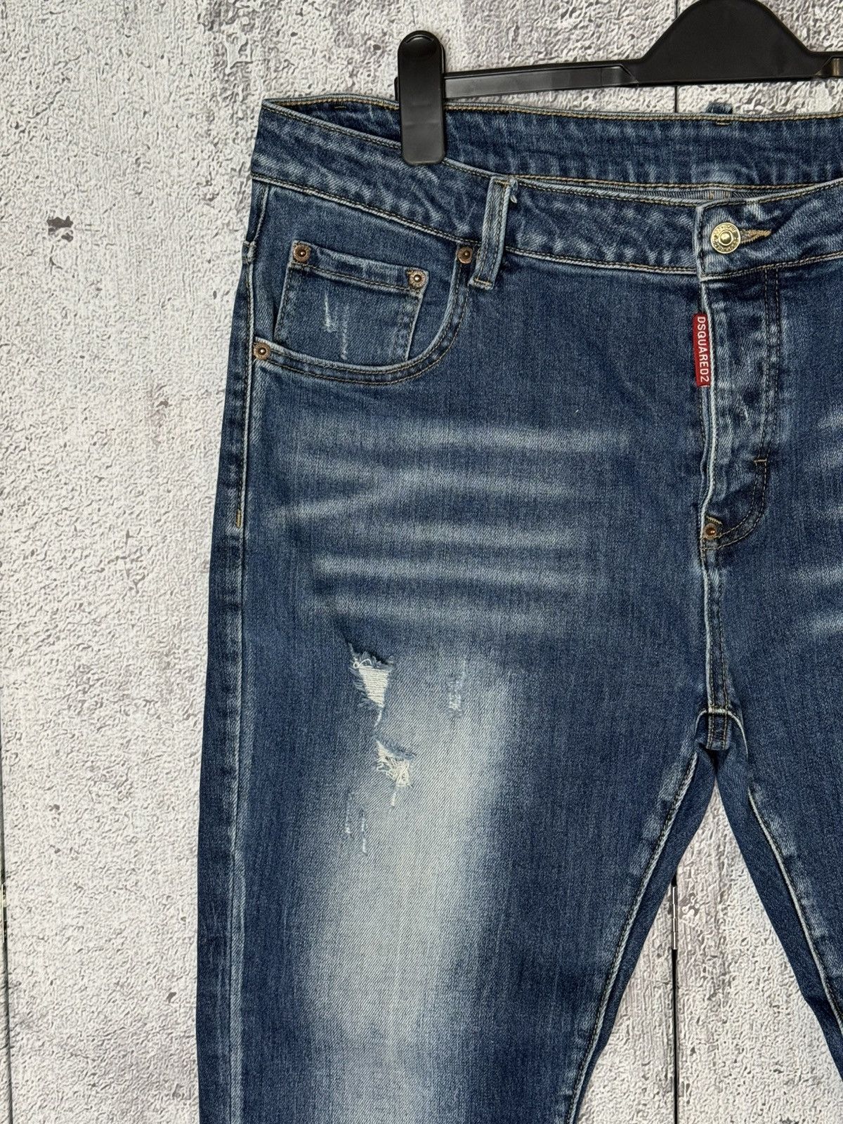 Dsquared2 Dsquared2 Distressed Denim Blue Slim Jeans Men’s Size 54 Size US 38 / EU 54 - 3 Thumbnail