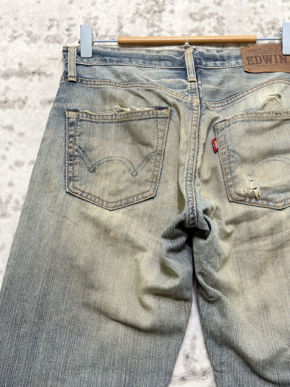 Edwin Edwin 503 Thrashed Mud Wash Jeans Extreme Distressed Denim Size US 28 / EU 44 - 9 Thumbnail