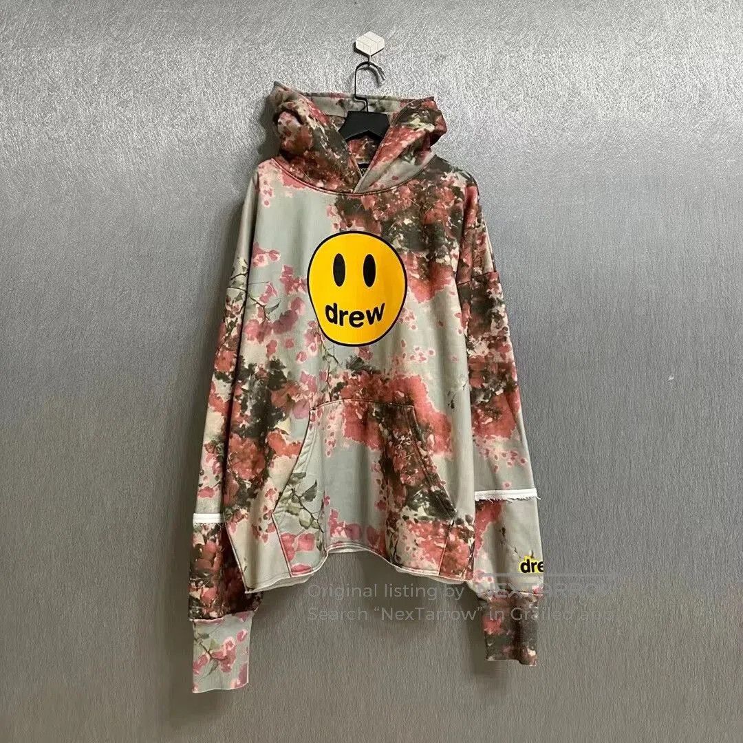 Drew House floral smiley face hoodie in light gray. Size US L / EU 52-54 / 3 - 1 Thumbnail
