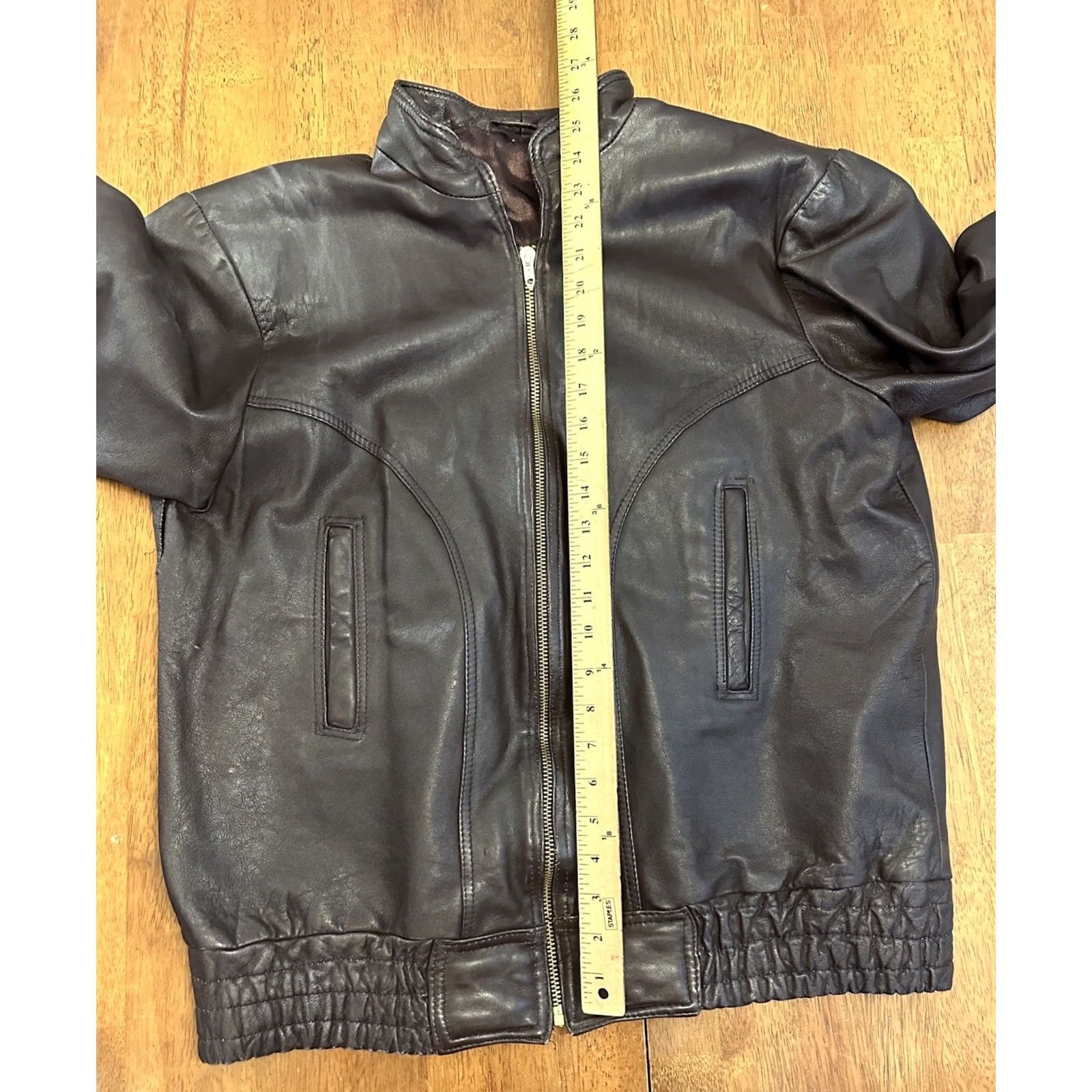 Vintage VINTAGE Unbranded 70s Leather Jacket L Brown Full Zip Motorcycle Classic Biker Mens Womens Size US L / EU 52-54 / 3 - 8 Thumbnail