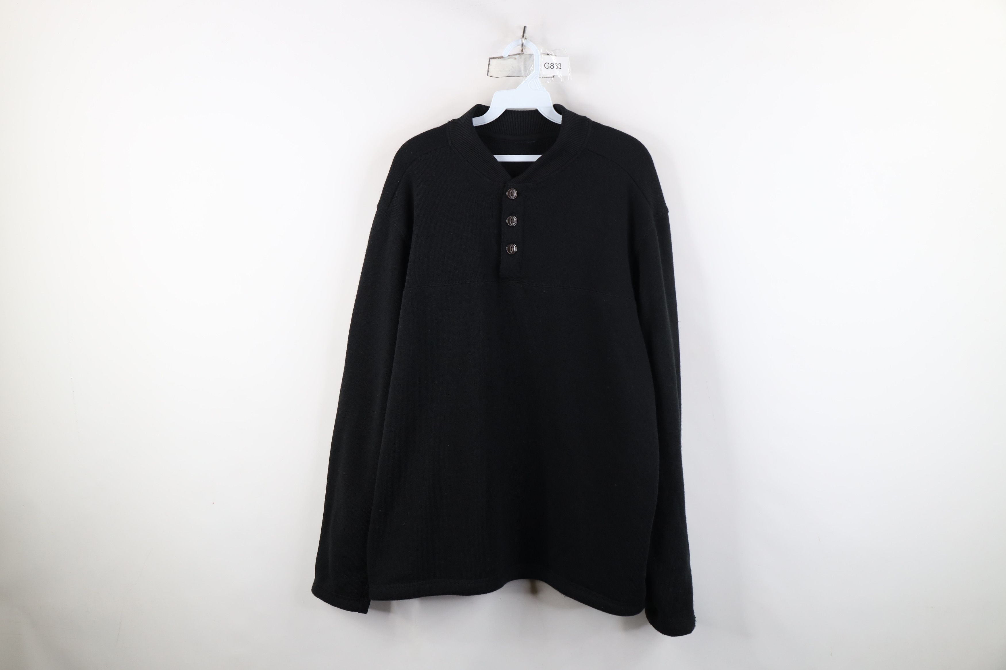 Vintage Vintage Y2K Streetwear Fleece Lined Knit Henley Sweater Size US XL / EU 56 / 4 - 1 Thumbnail