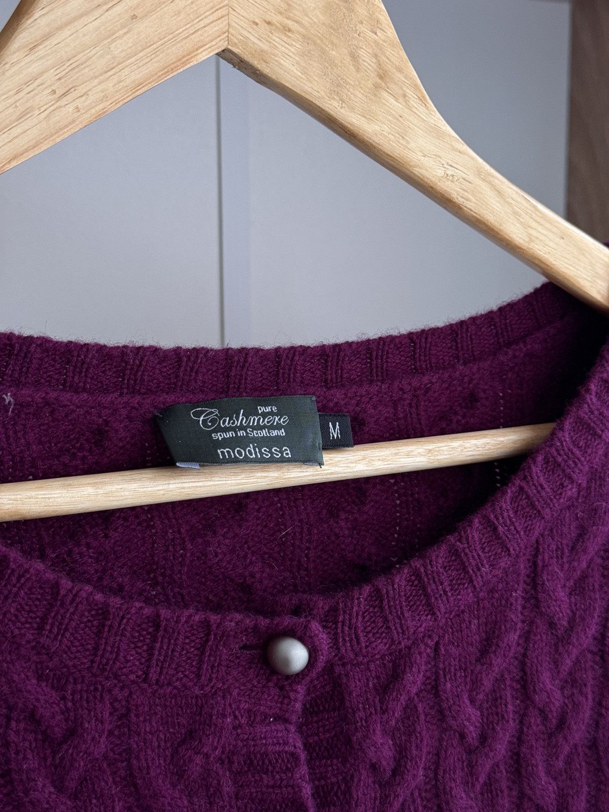 Dale Of Norway × Vintage Vintage Modissa Purple Cable Knit Scotland Cashemere Cardiga Size M / US 6-8 / IT 42-44 - 4 Thumbnail