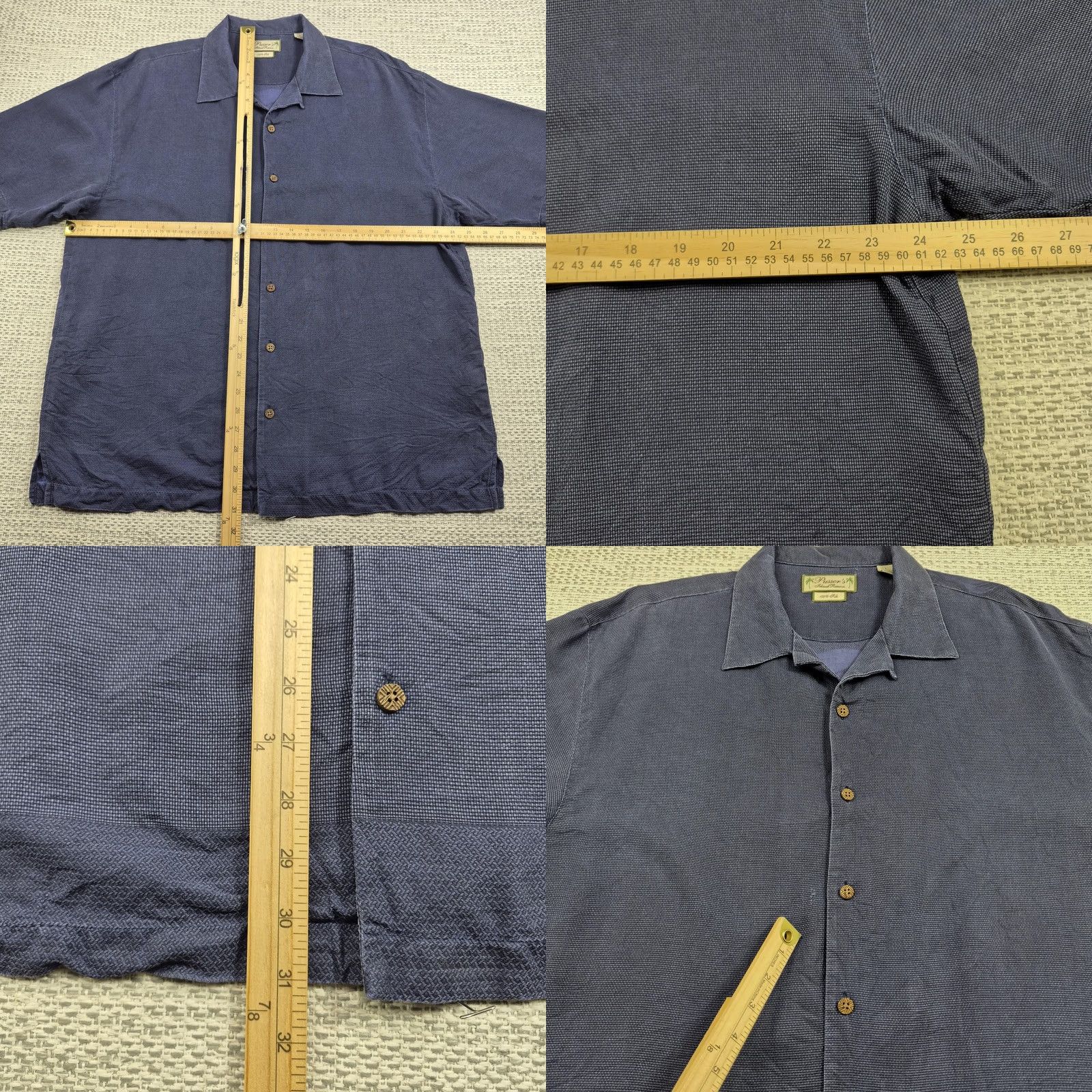 Vintage Pusser's Island Reserve Shirt Mens Large Blue Silk Hawaiian Aloha Short Sleeve Size US L / EU 52-54 / 3 - 8 Thumbnail